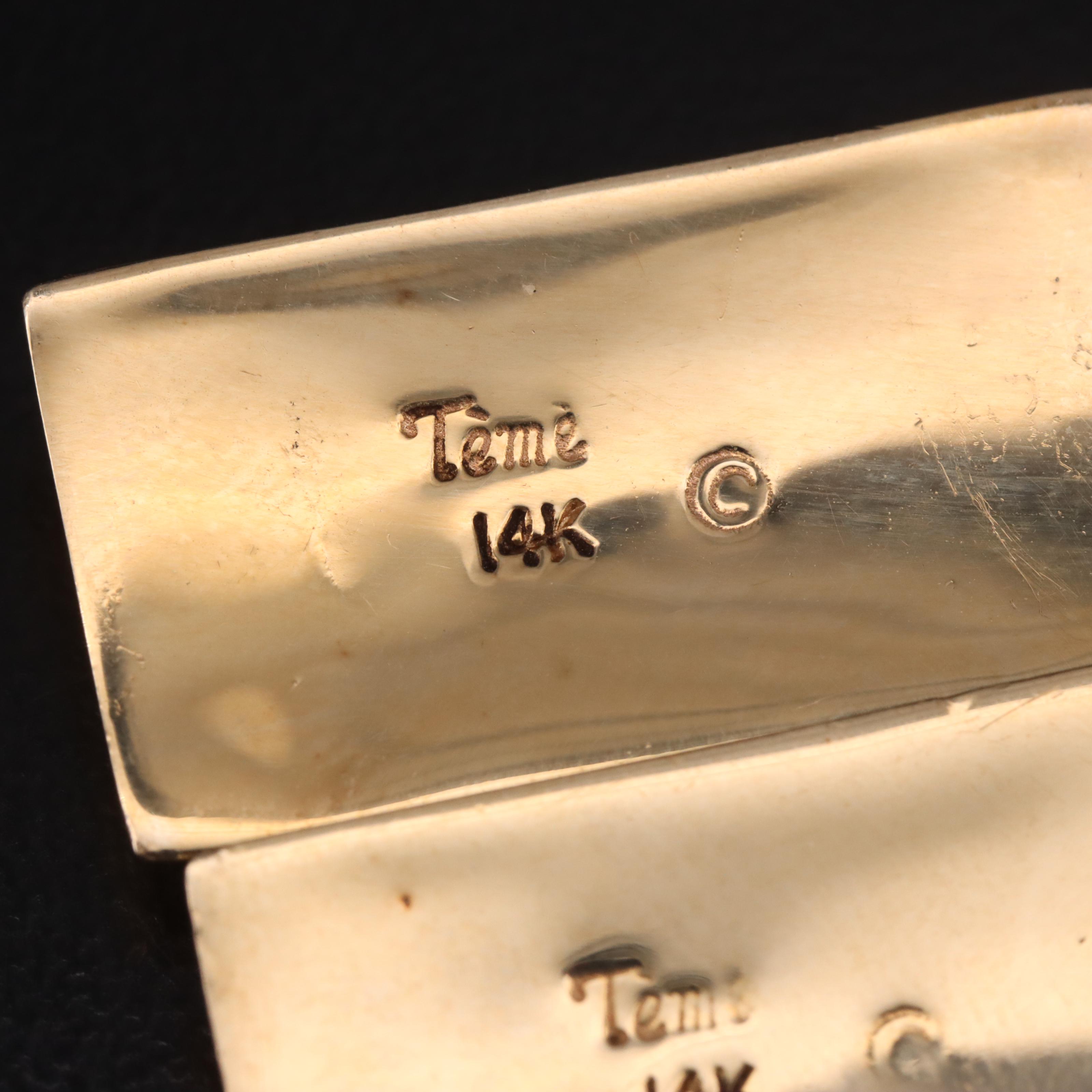 Tème by Navajo Arts & Crafts 14K Turquoise Inlay Earrings