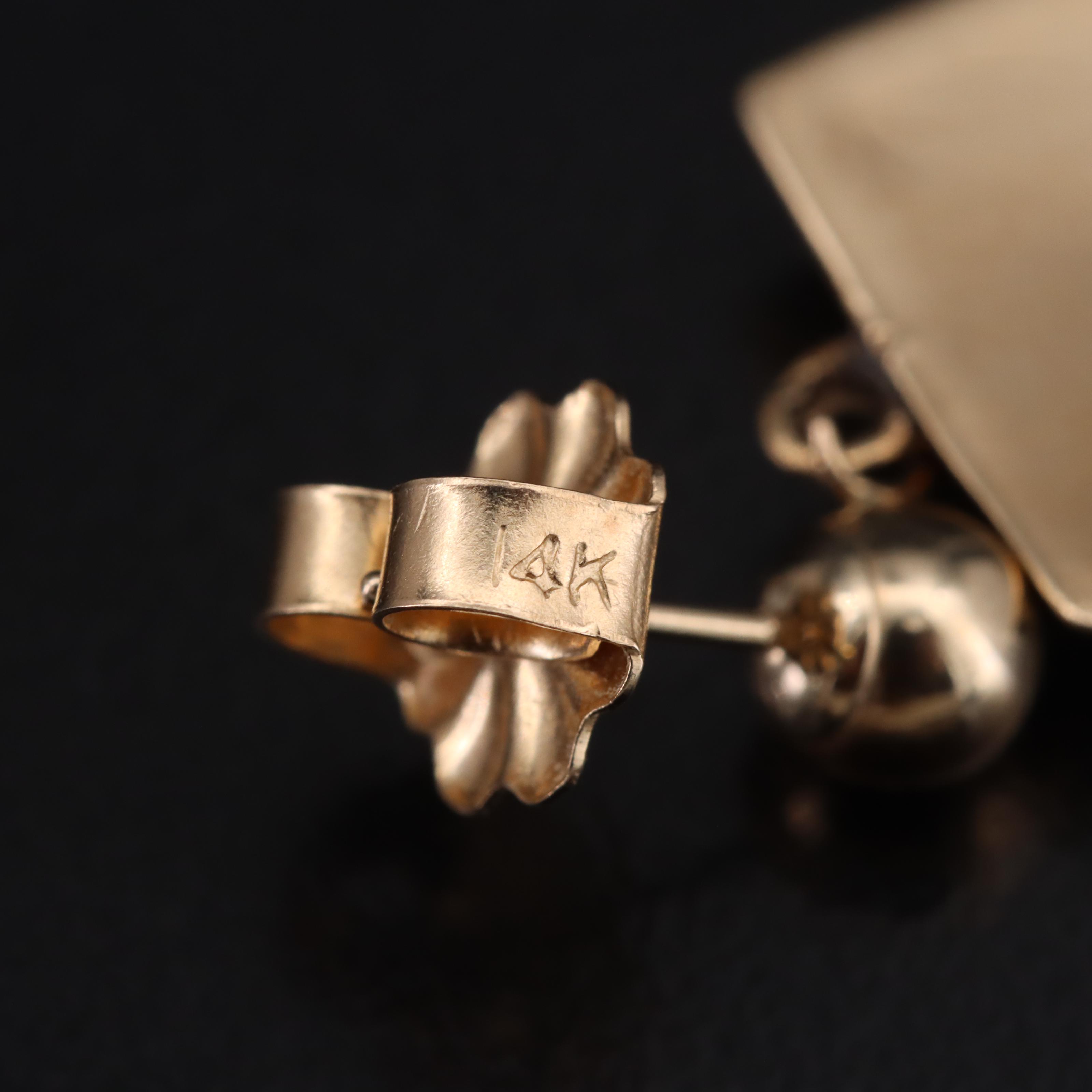 Tème by Navajo Arts & Crafts 14K Turquoise Inlay Earrings