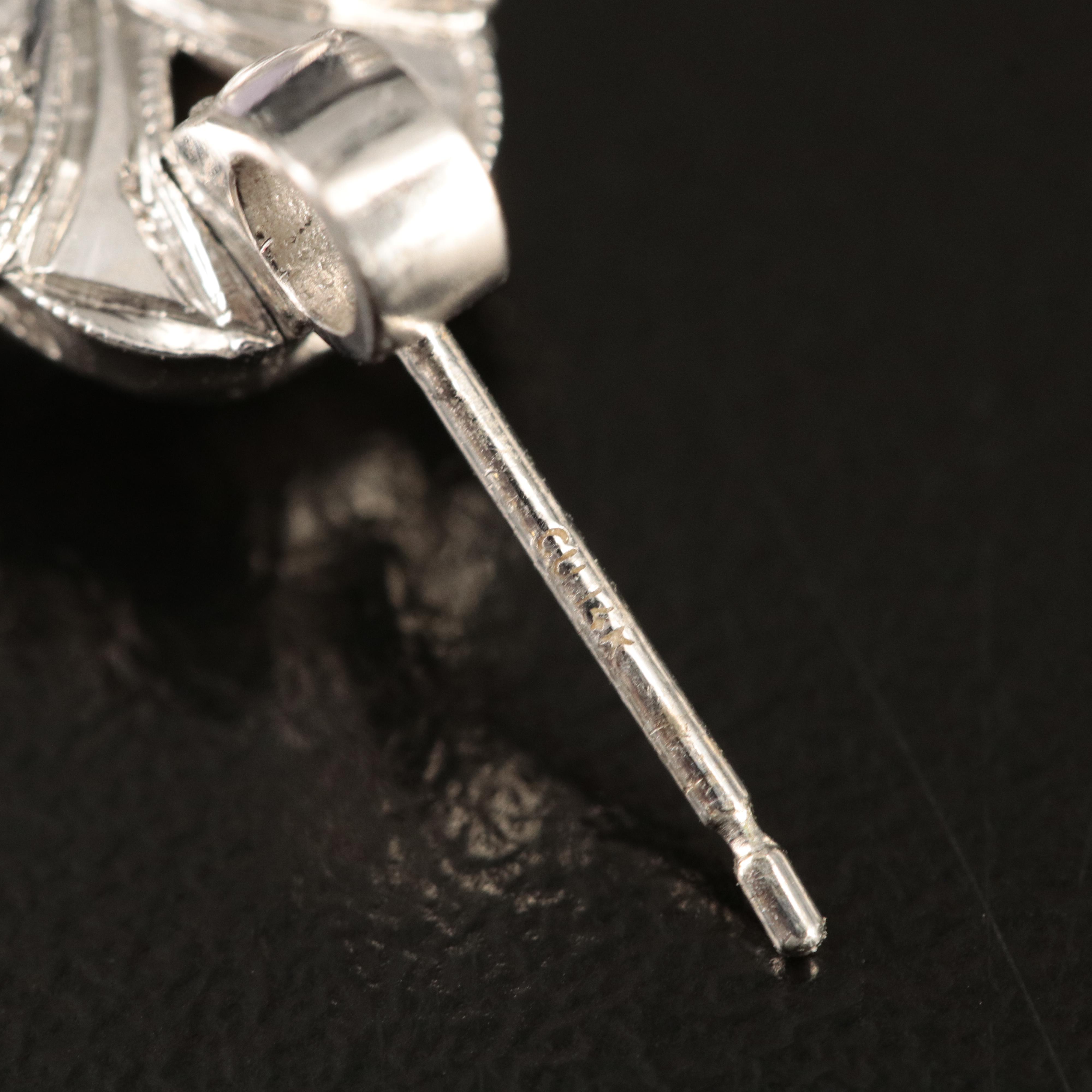 14K Jadeite and Diamond Earrings with Milgrain Details