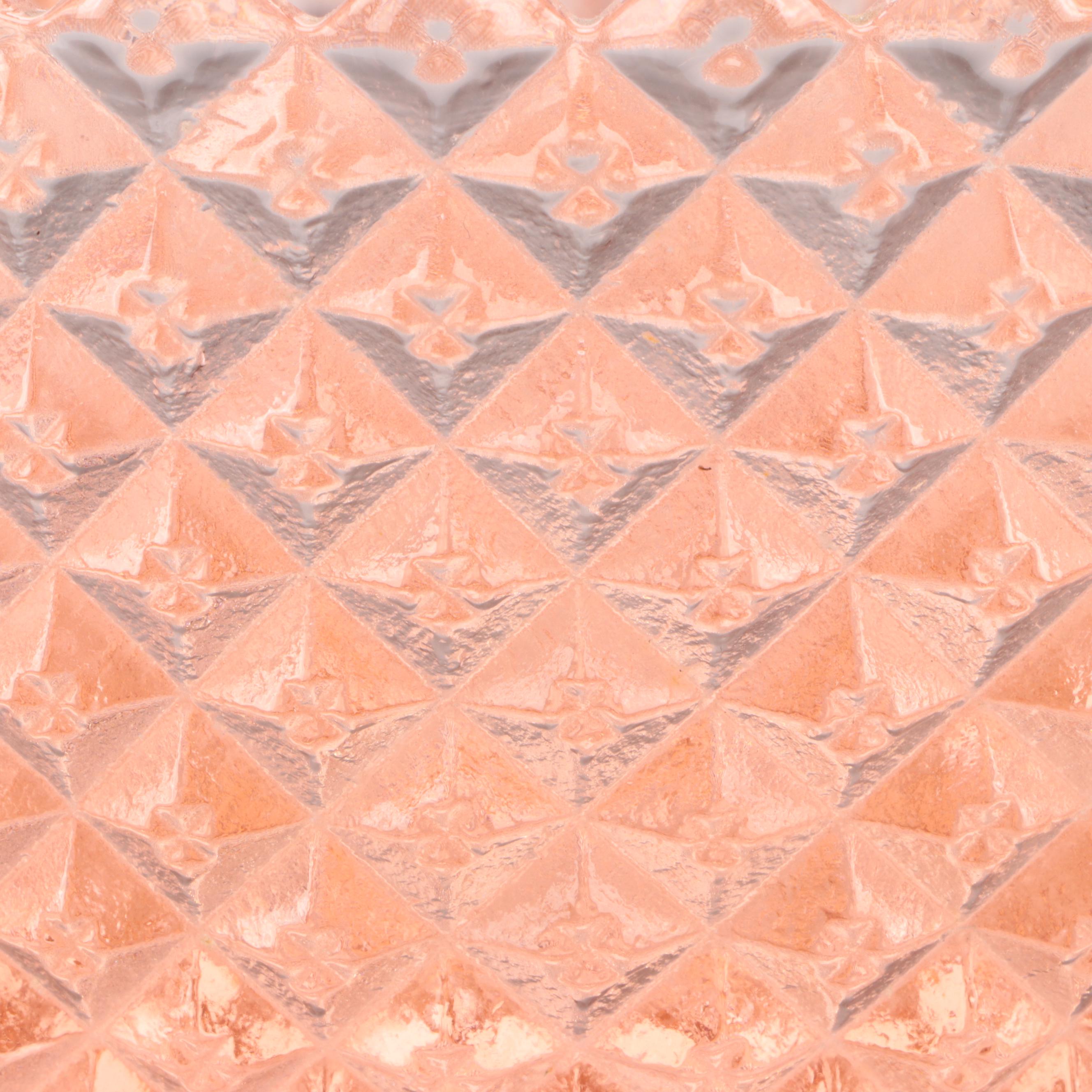 Peach Depression Glass Diamond Point Bowl with Other Tableware and Décor