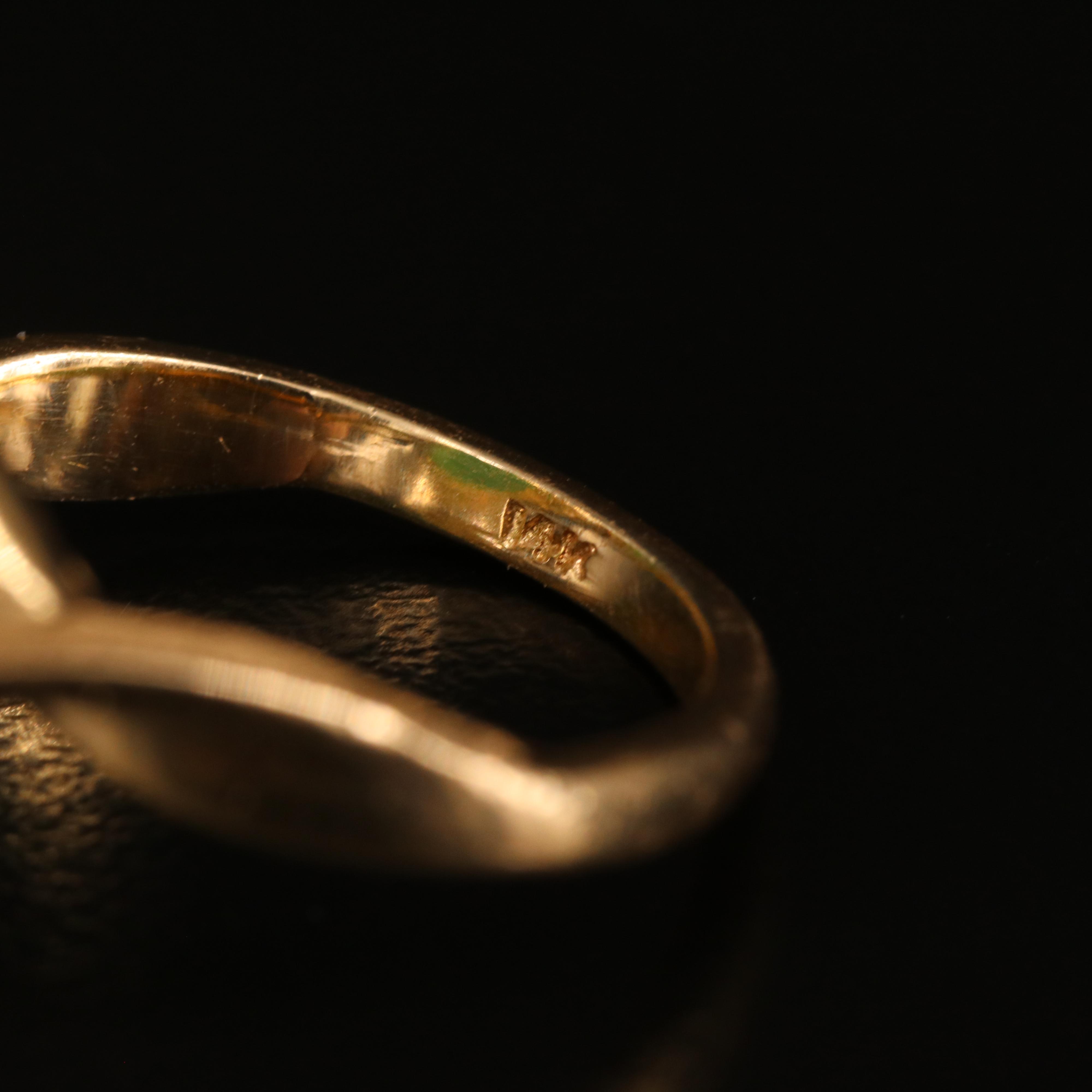 Vintage 14K Jadeite and Diamond Ring