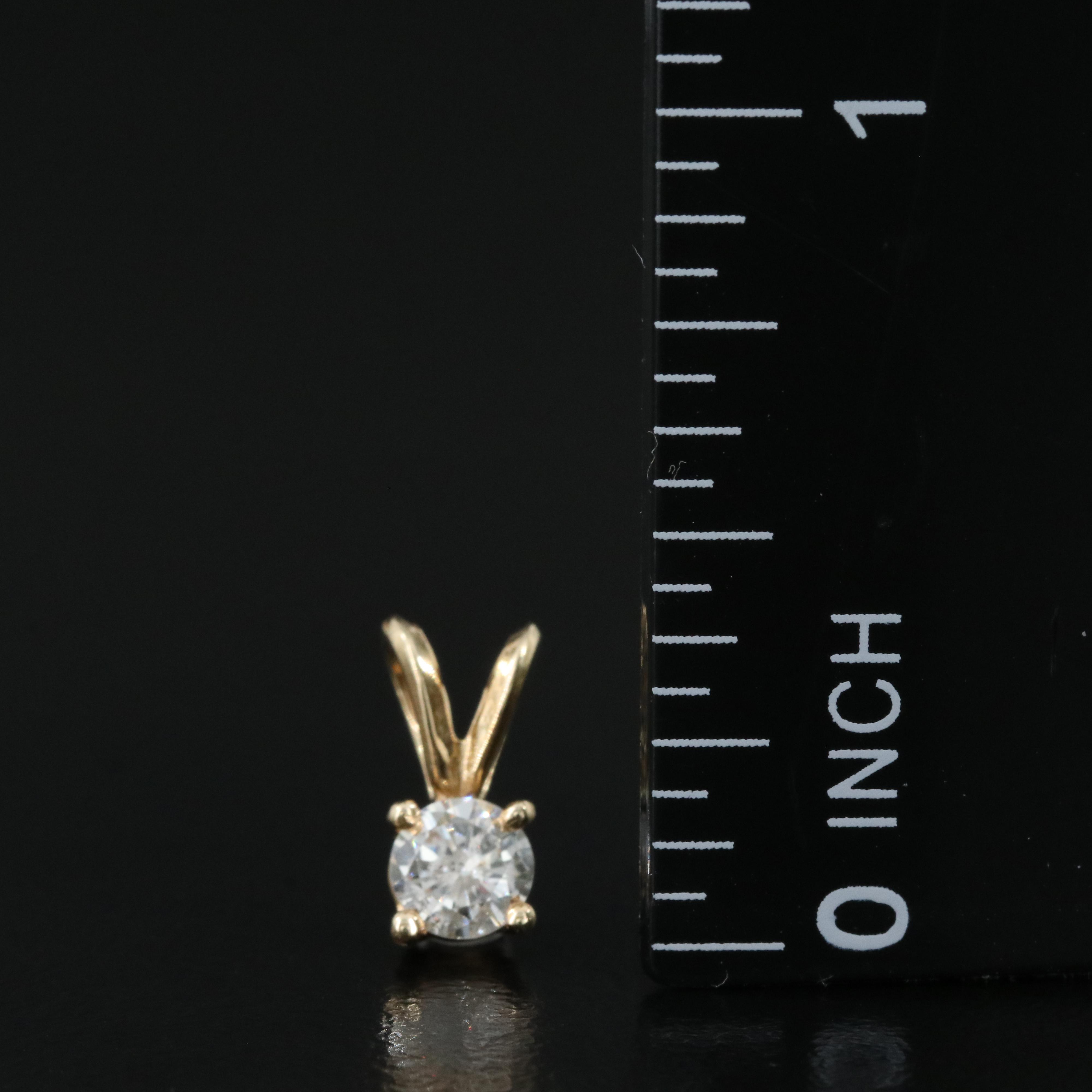 14K 0.33 CT Diamond Solitaire Pendant