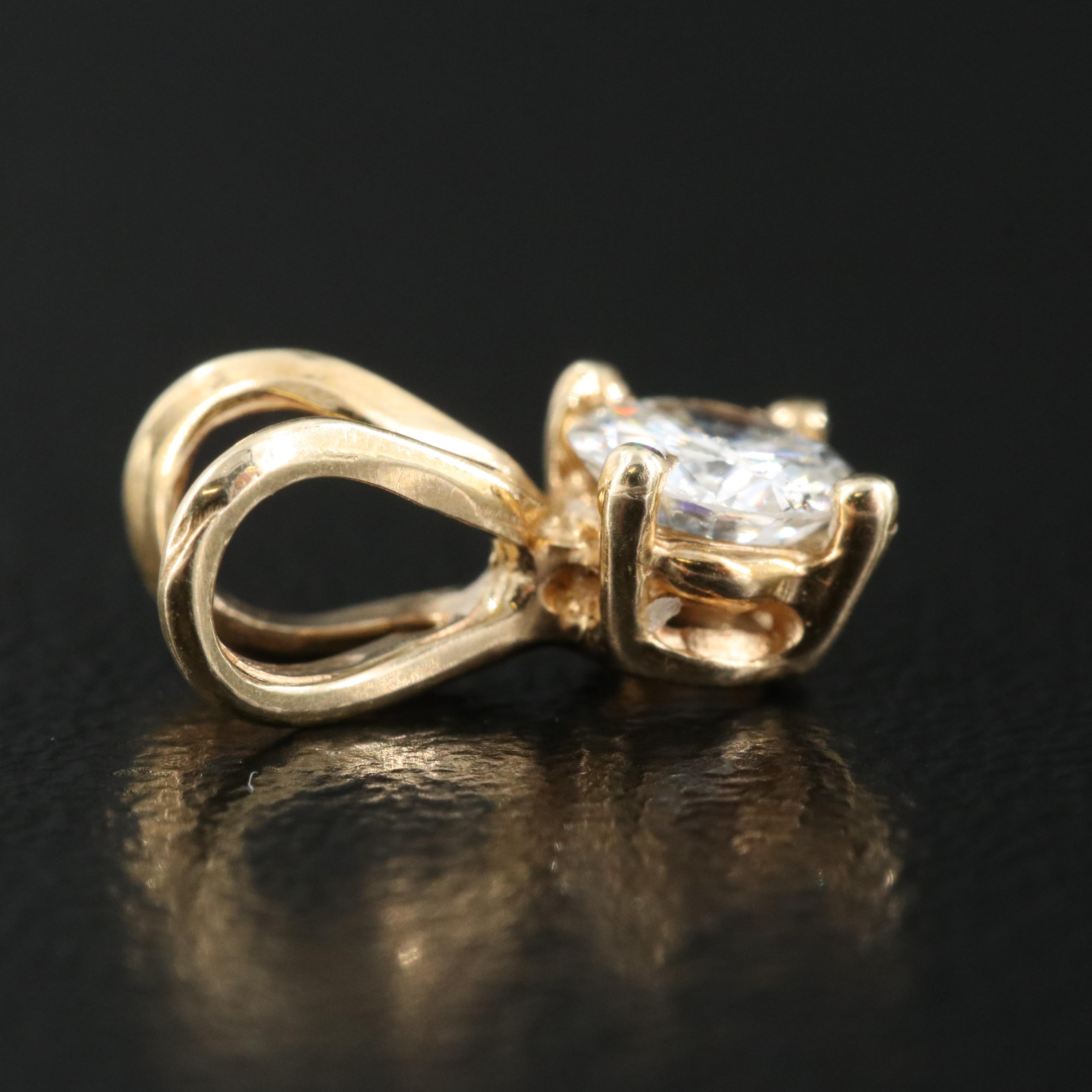 14K 0.33 CT Diamond Solitaire Pendant