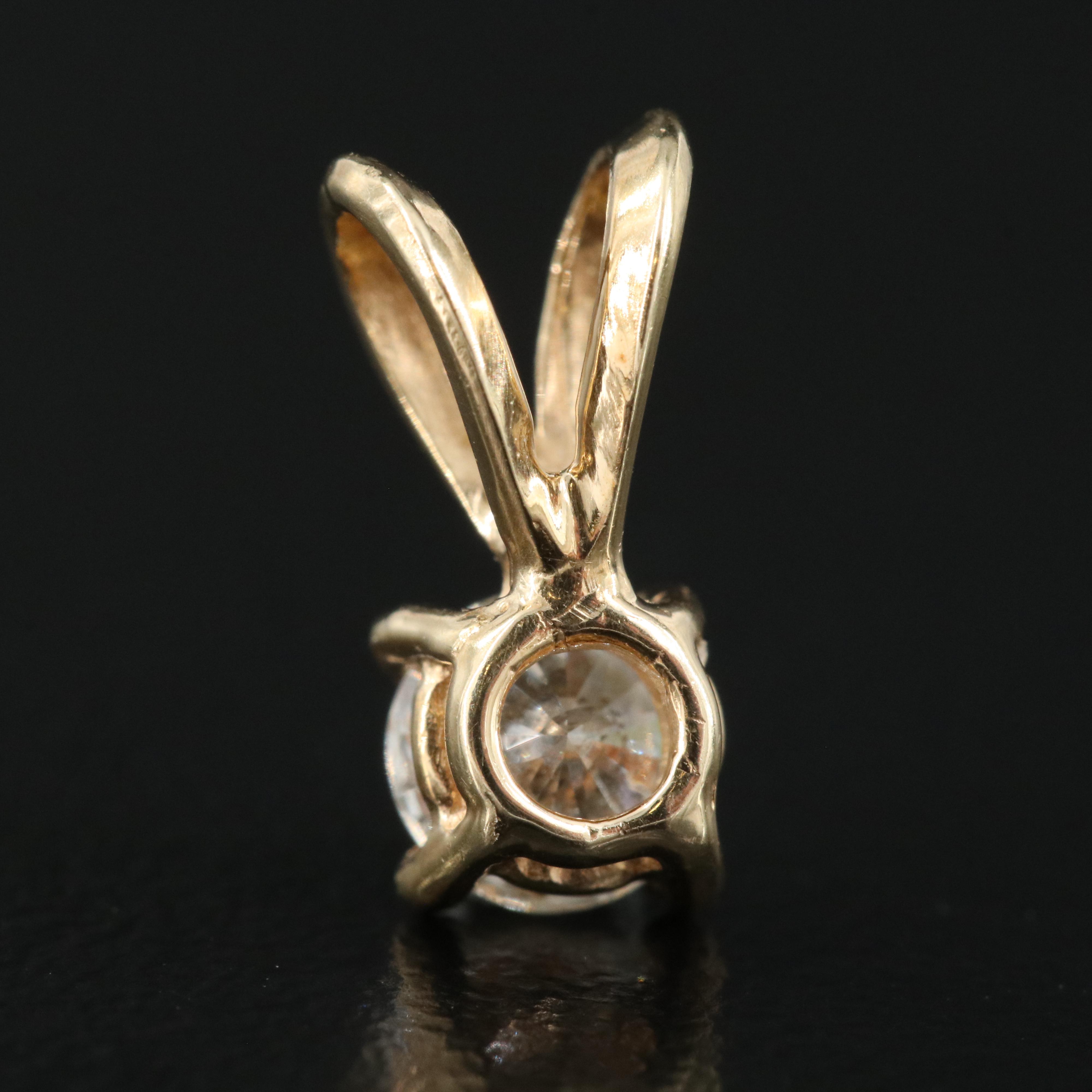 14K 0.33 CT Diamond Solitaire Pendant