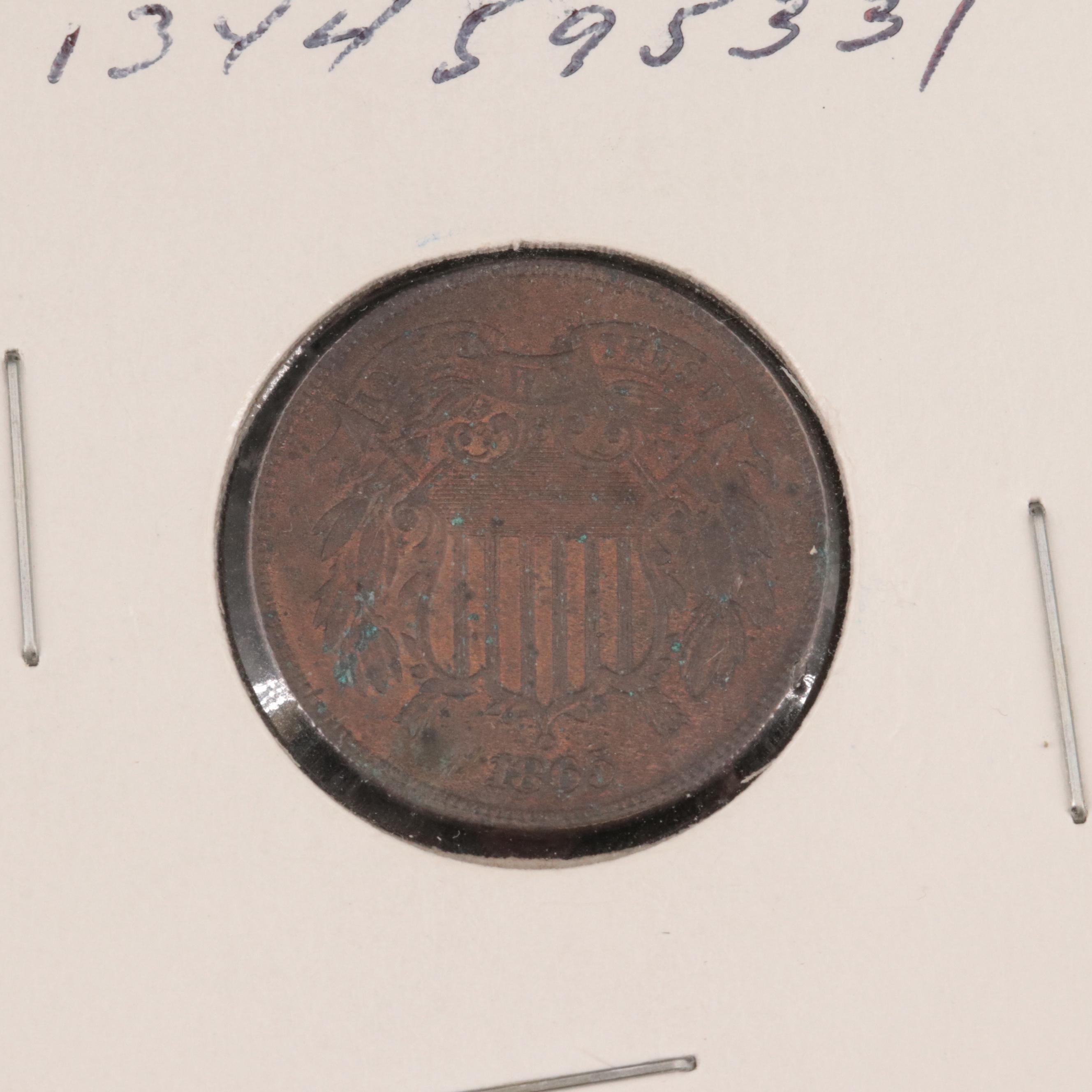 1864 and 1865 Two-Cent Shield Coins
