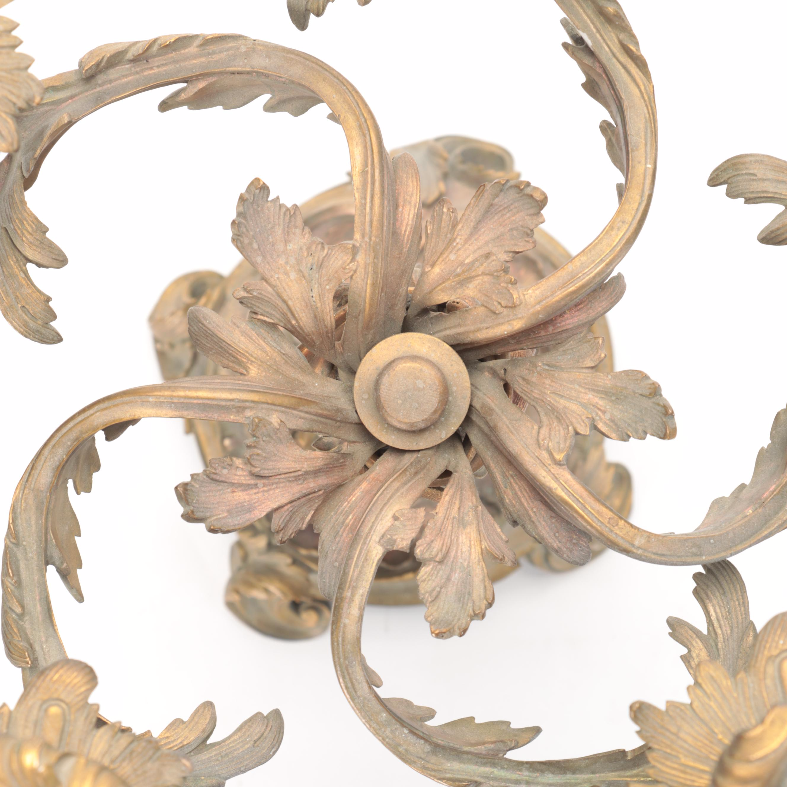 Art Nouveau Style Gilt Bronze Candelabra, Late 19th/ Early 20th Century