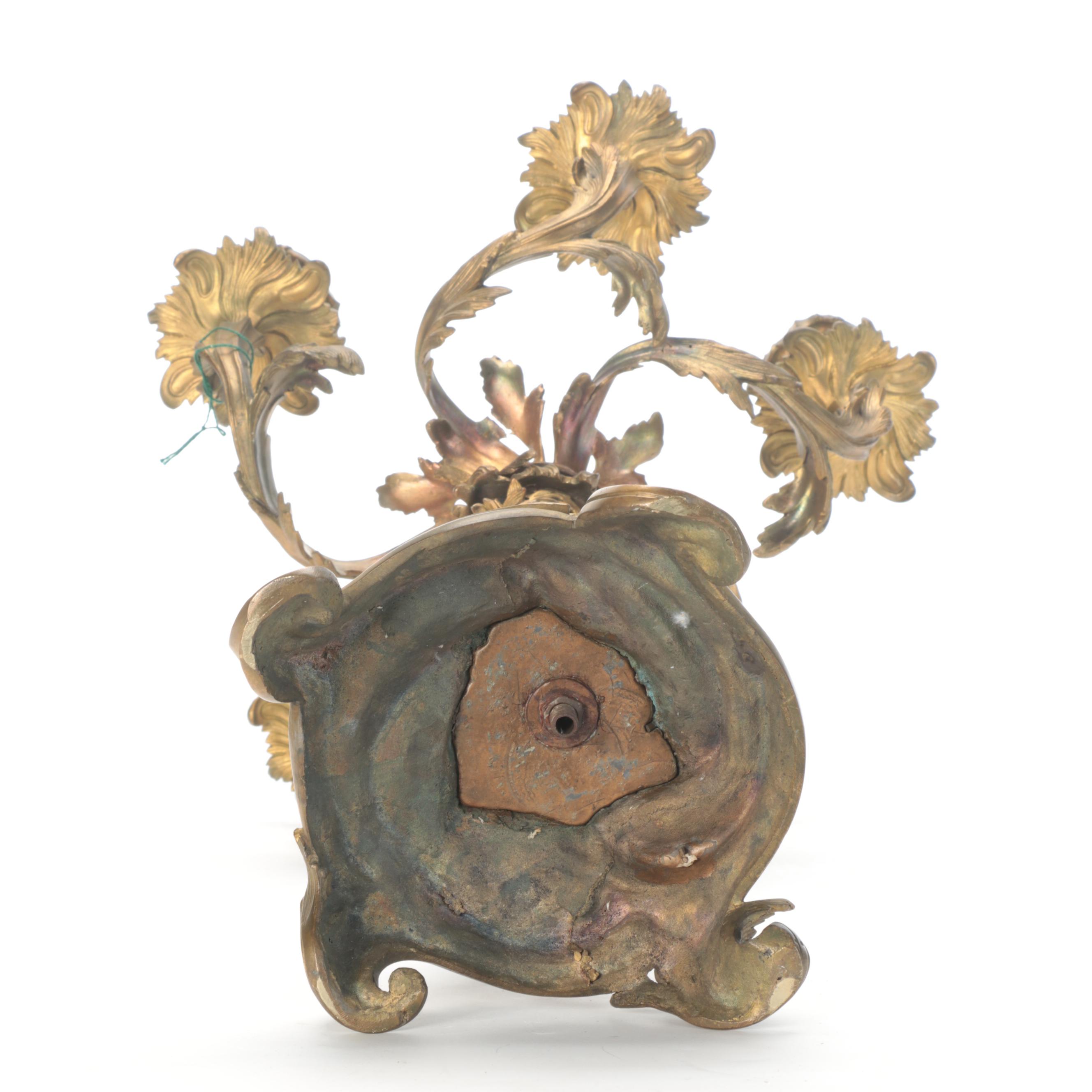 Art Nouveau Style Gilt Bronze Candelabra, Late 19th/ Early 20th Century