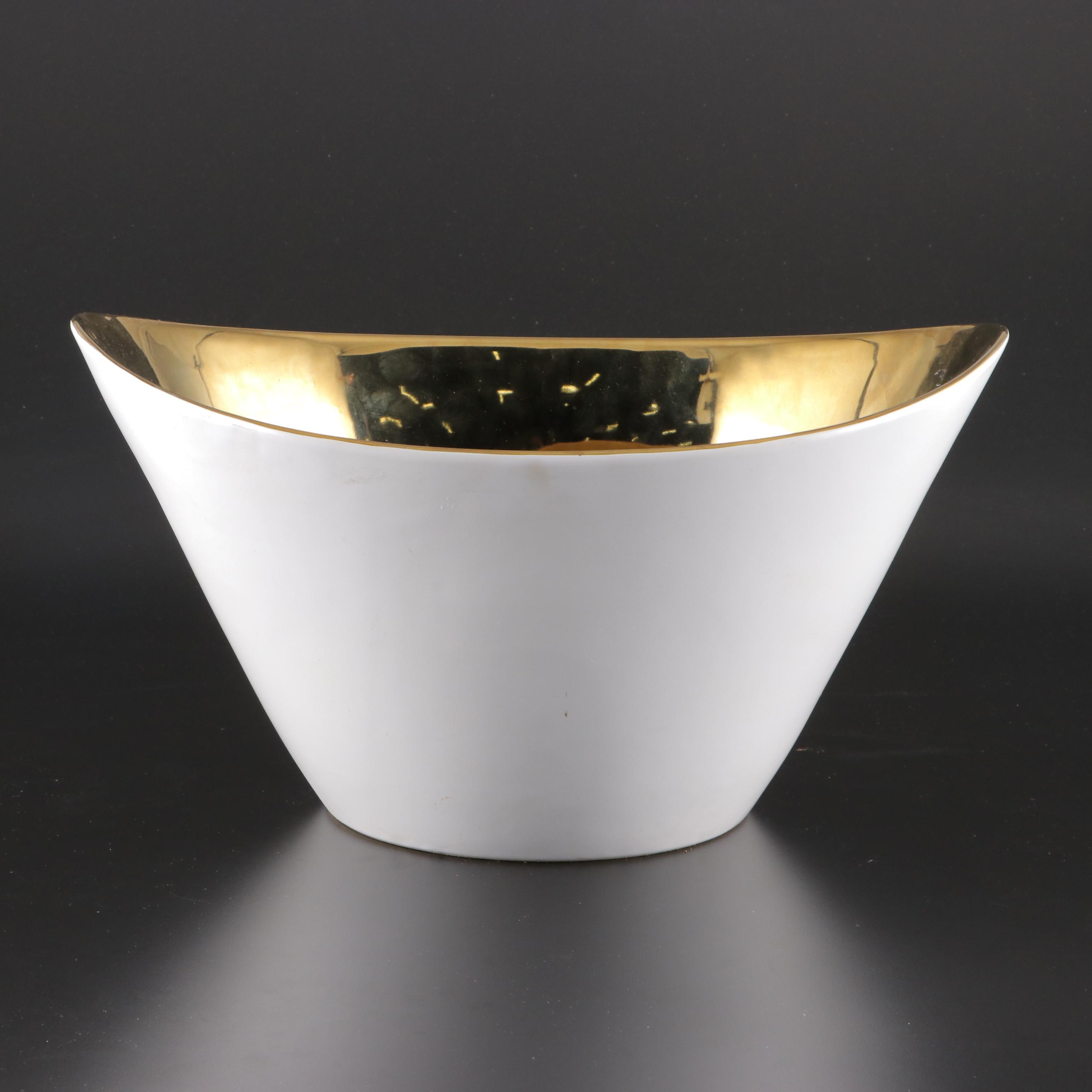 Donatella Oversized Parcel Gilt Ceramic Bowl