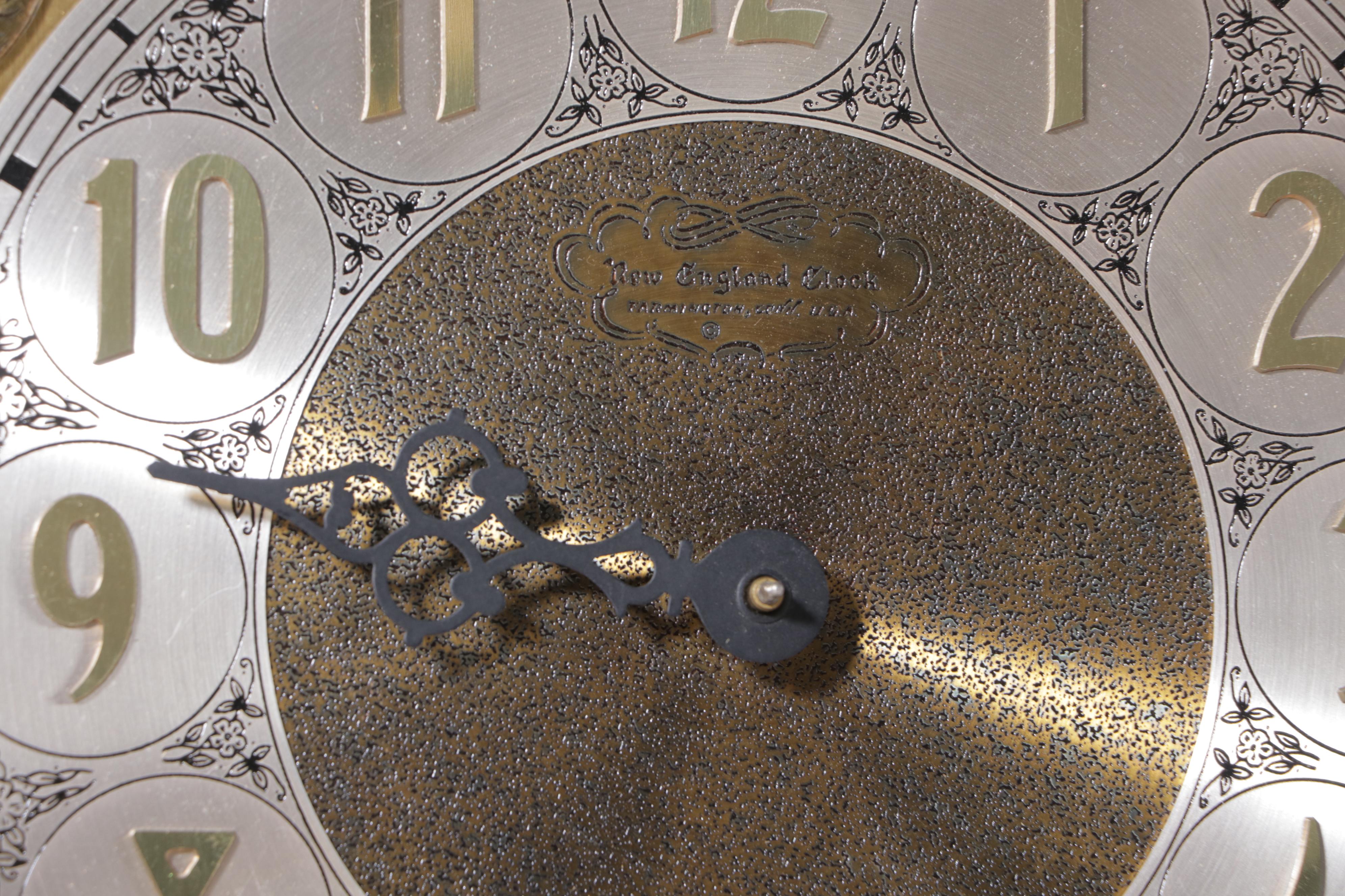 New England Clock Co. "Abel Cottey" Pine Grandfather Clock, copyrighted 1970