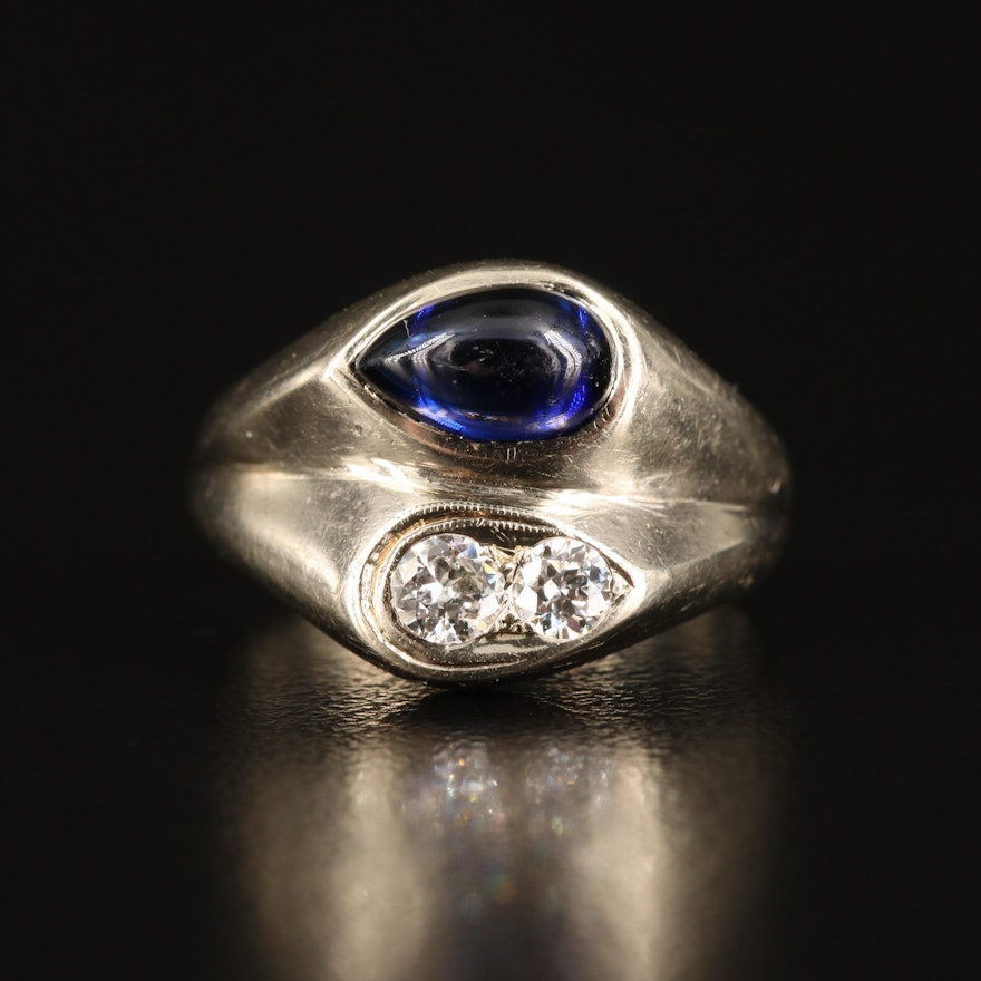 Vintage 14K Sapphire and Diamond Ring