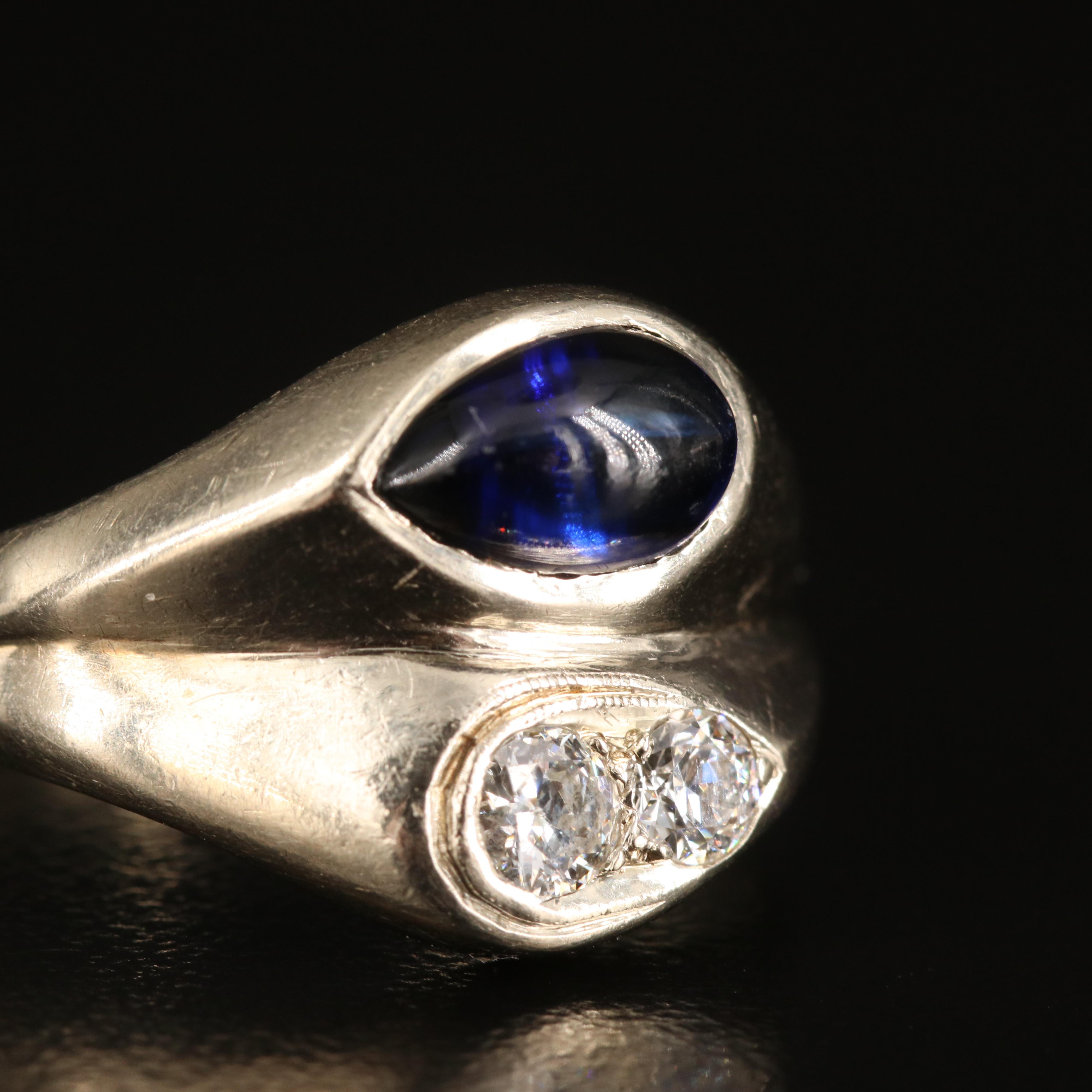 Vintage 14K Sapphire and Diamond Ring