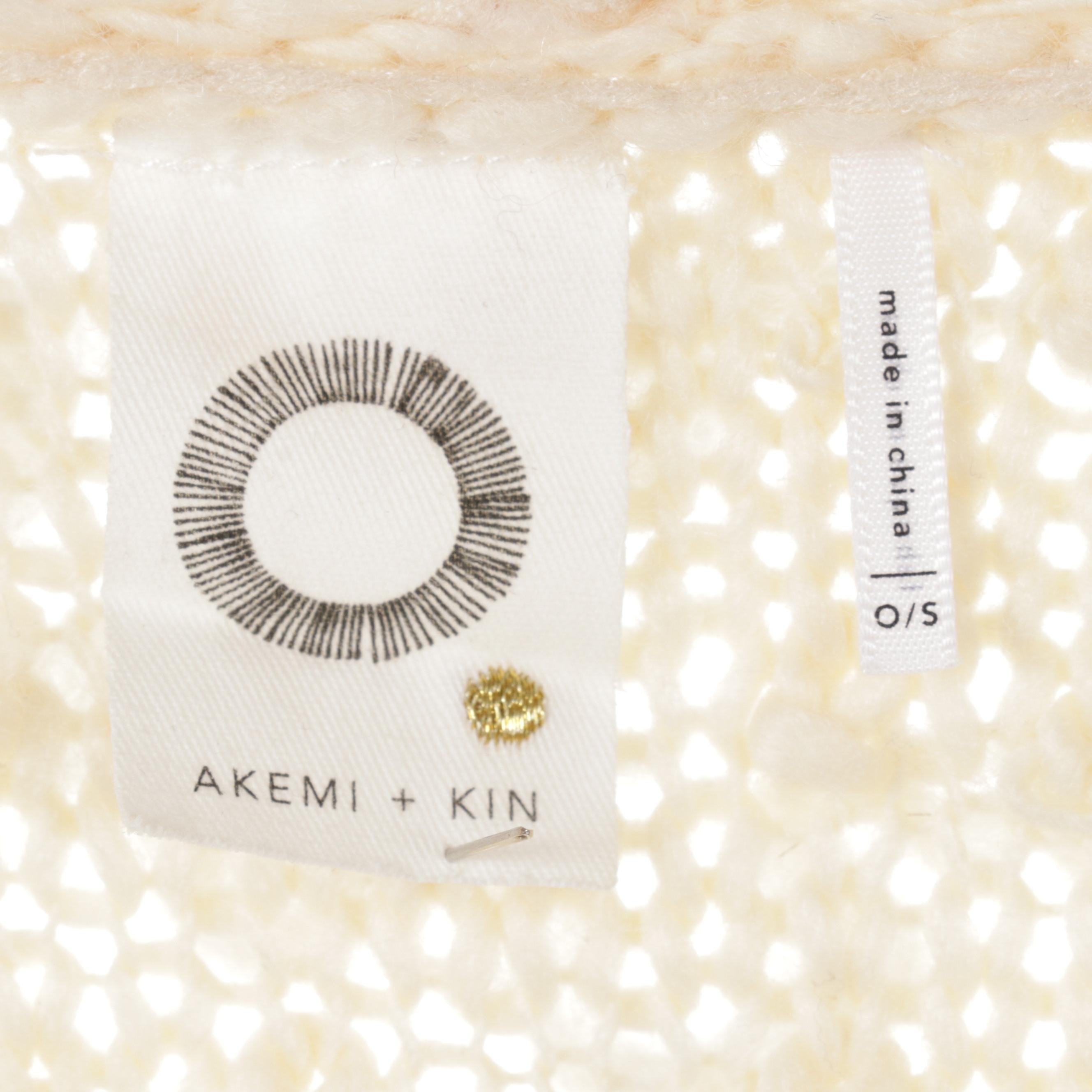 Anthropologie and Akemi + Kin Woven Cardigan Sweaters With Curly Lamb Scarf