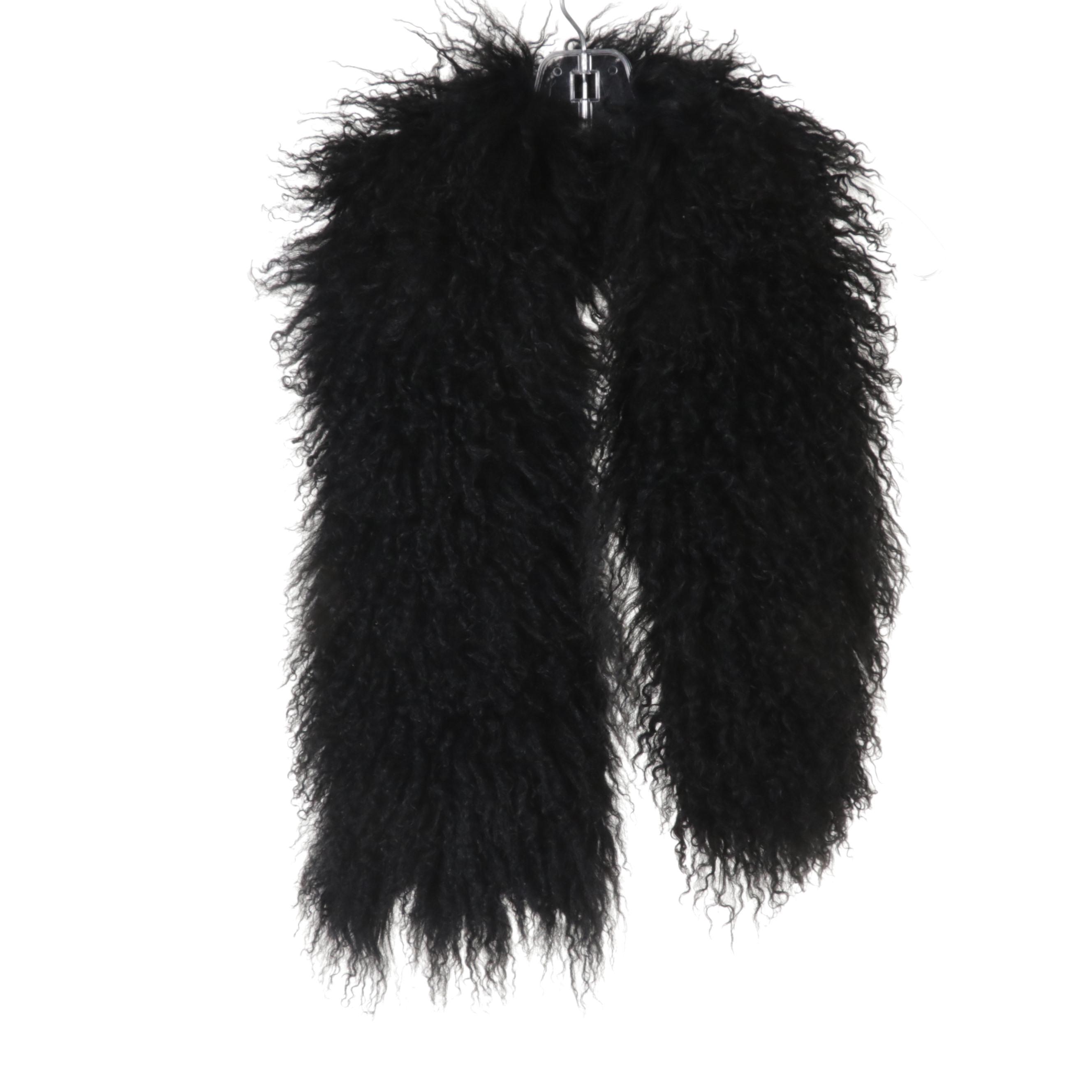 Anthropologie and Akemi + Kin Woven Cardigan Sweaters With Curly Lamb Scarf