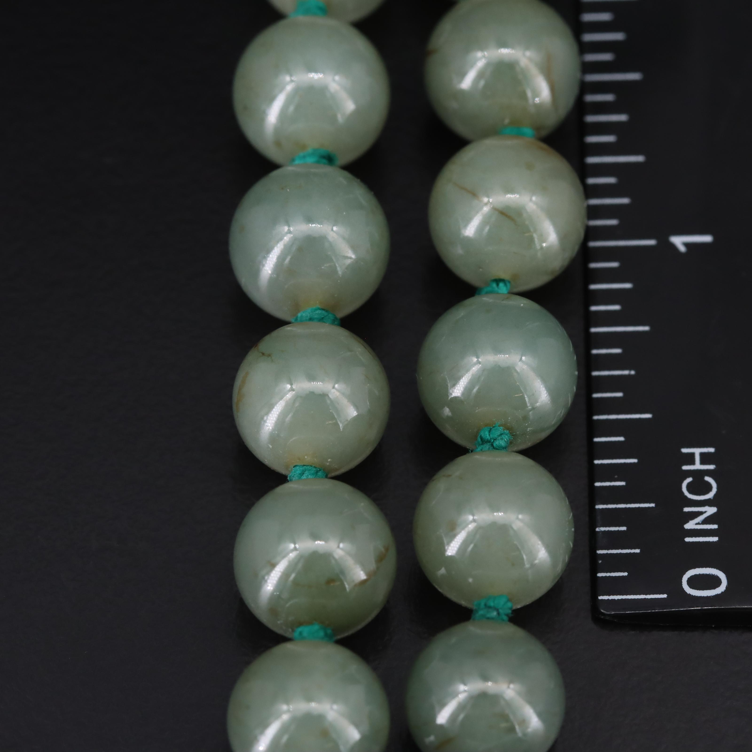 Vintage Jadeite, Diamond and Chalcedony Necklace with 14K Clasp
