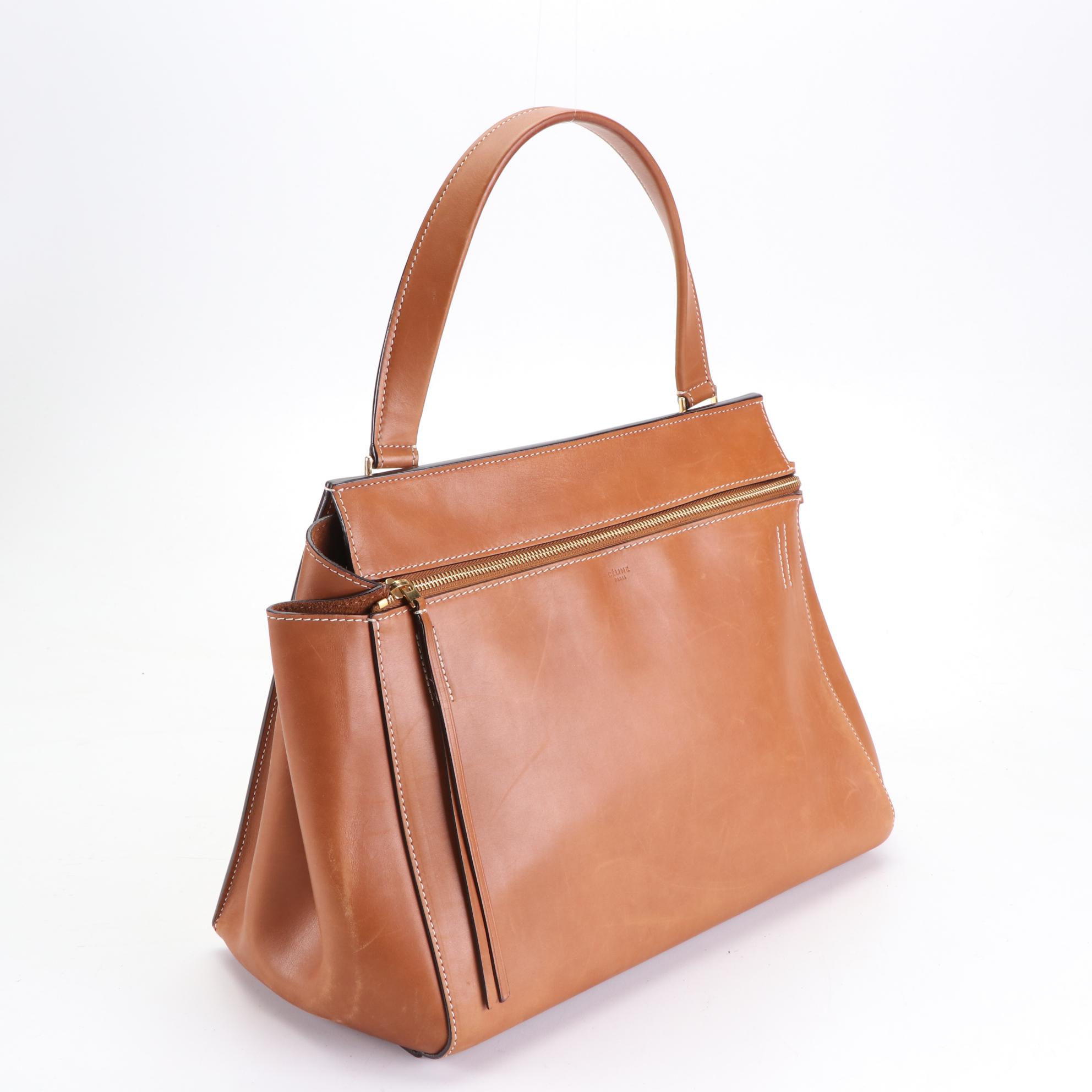 Céline Edge Top Handle Bag in Calfskin Leather