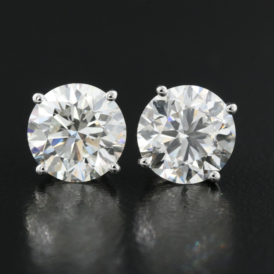 Platinum 5.12 CTW Lab Grown Diamond Stud Earrings