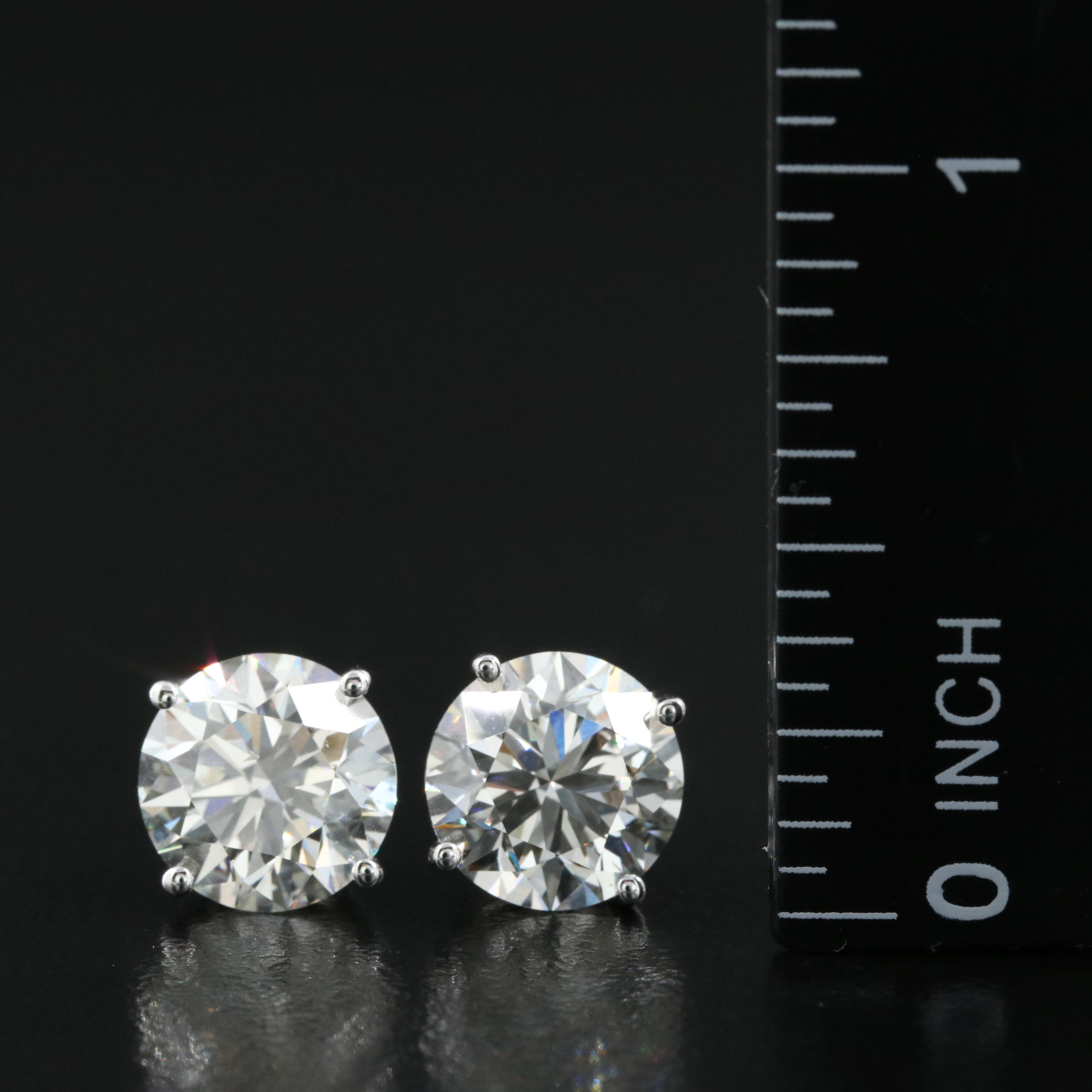 Platinum 5.12 CTW Lab Grown Diamond Stud Earrings