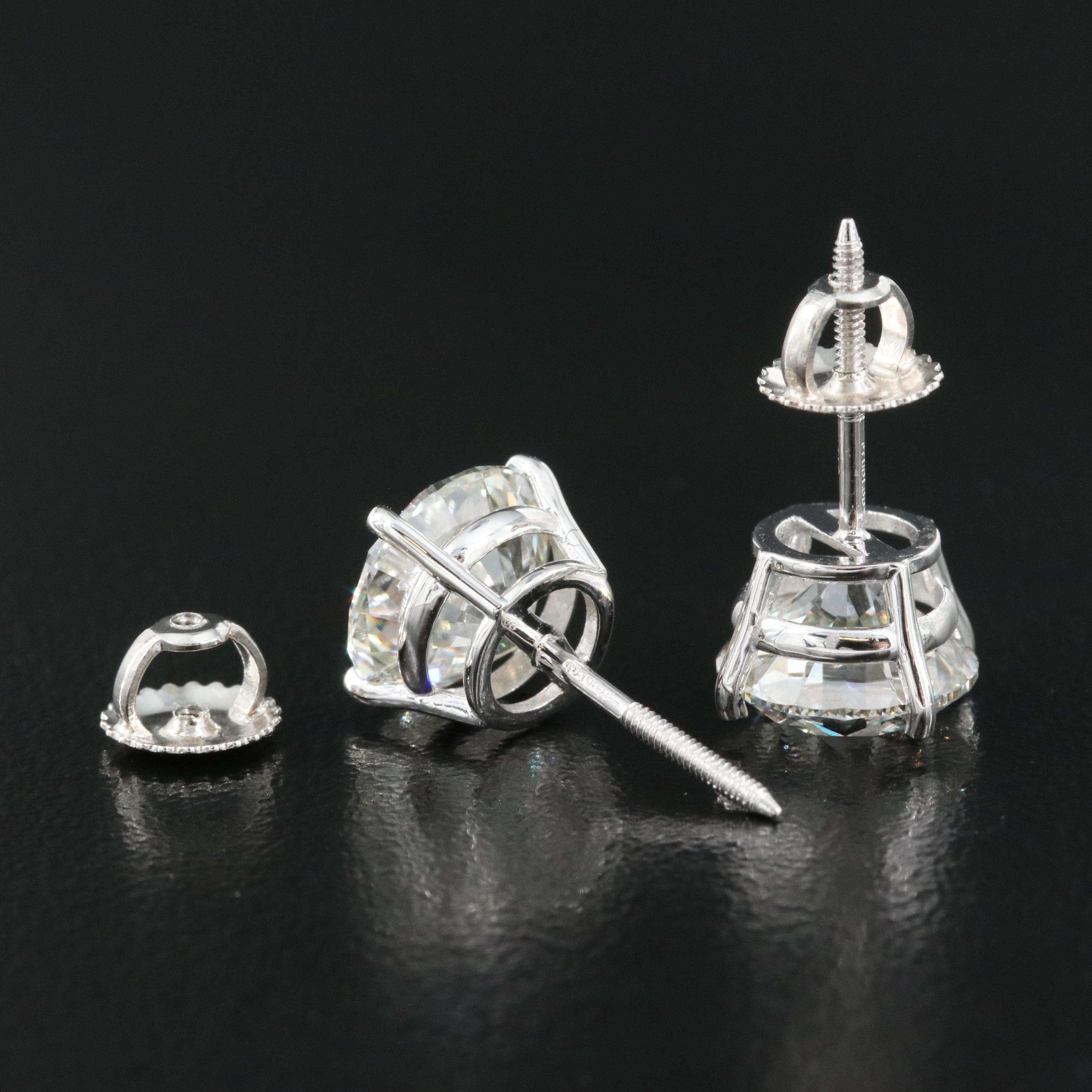 Platinum 5.12 CTW Lab Grown Diamond Stud Earrings