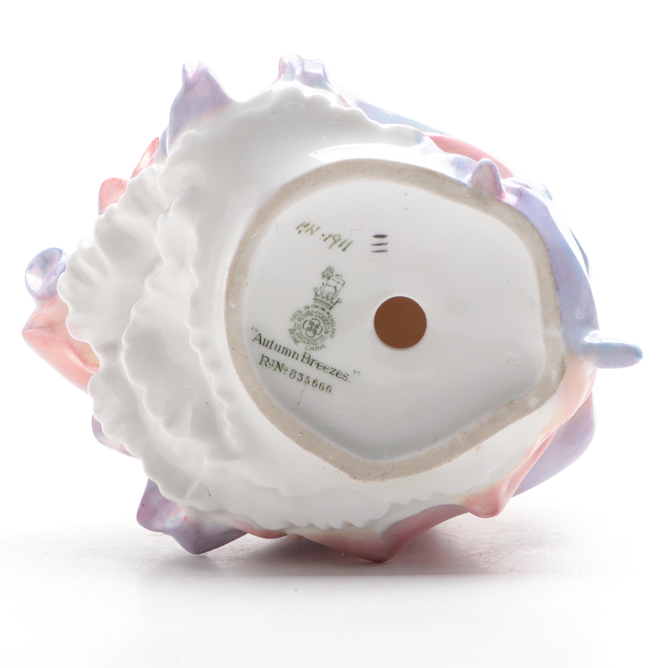 Royal Doulton "Autumn Breezes" and Other Porcelain Figurines, Mid to Late 20th C