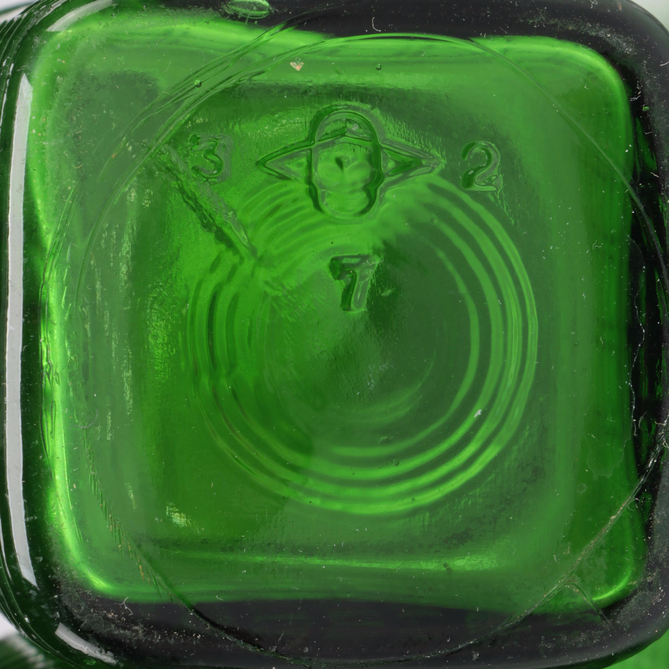 Variety of Heisey and Other Green Glass Serve Ware