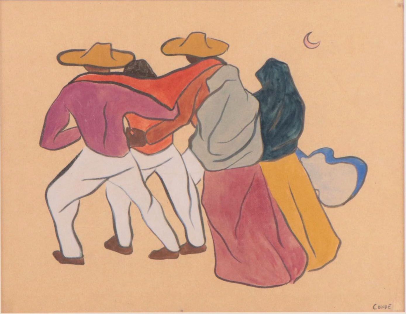 Southwestern Figural Mixed Media Painting