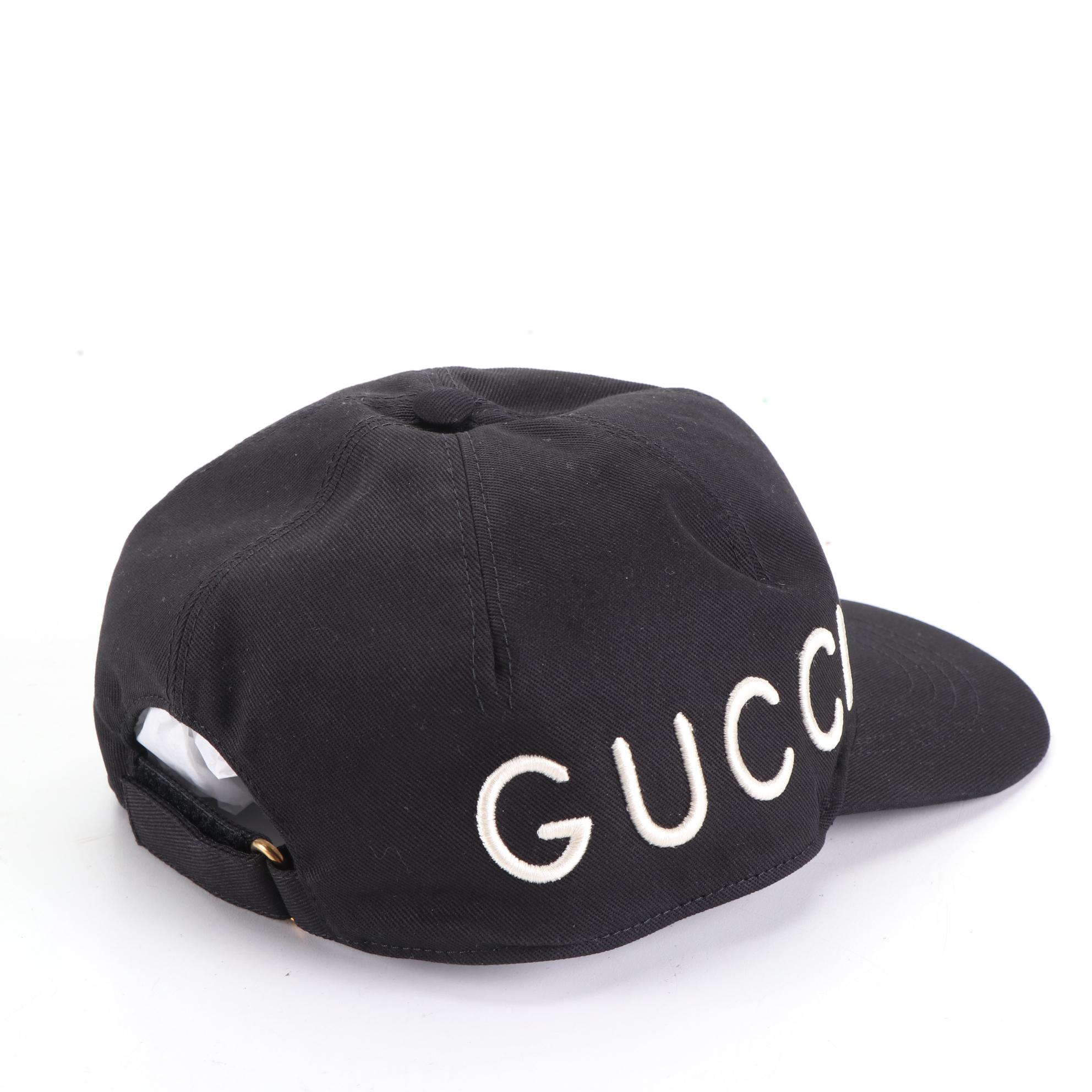 Gucci Loved Embroidered Baseball Cap in Black Canvas