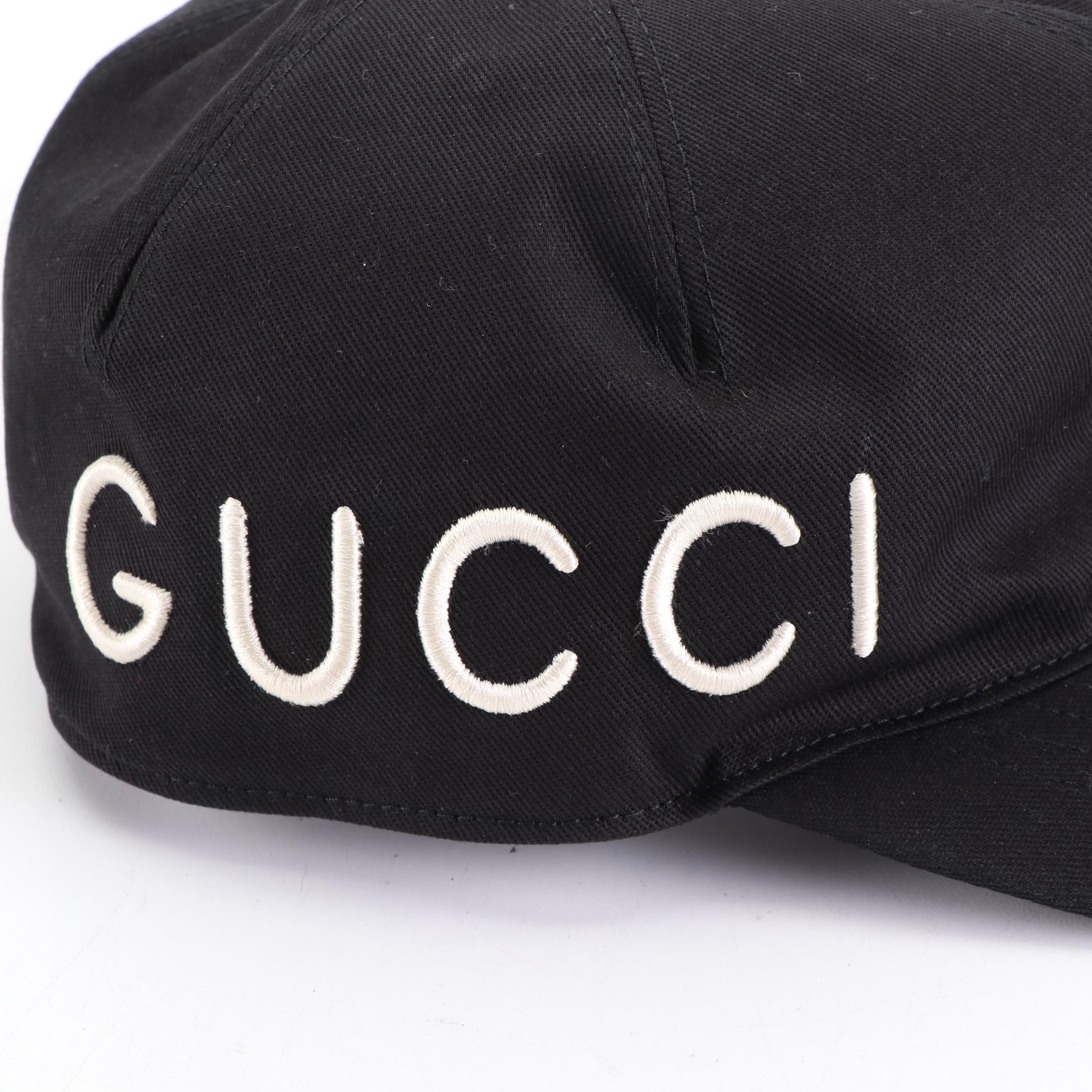 Gucci Loved Embroidered Baseball Cap in Black Canvas