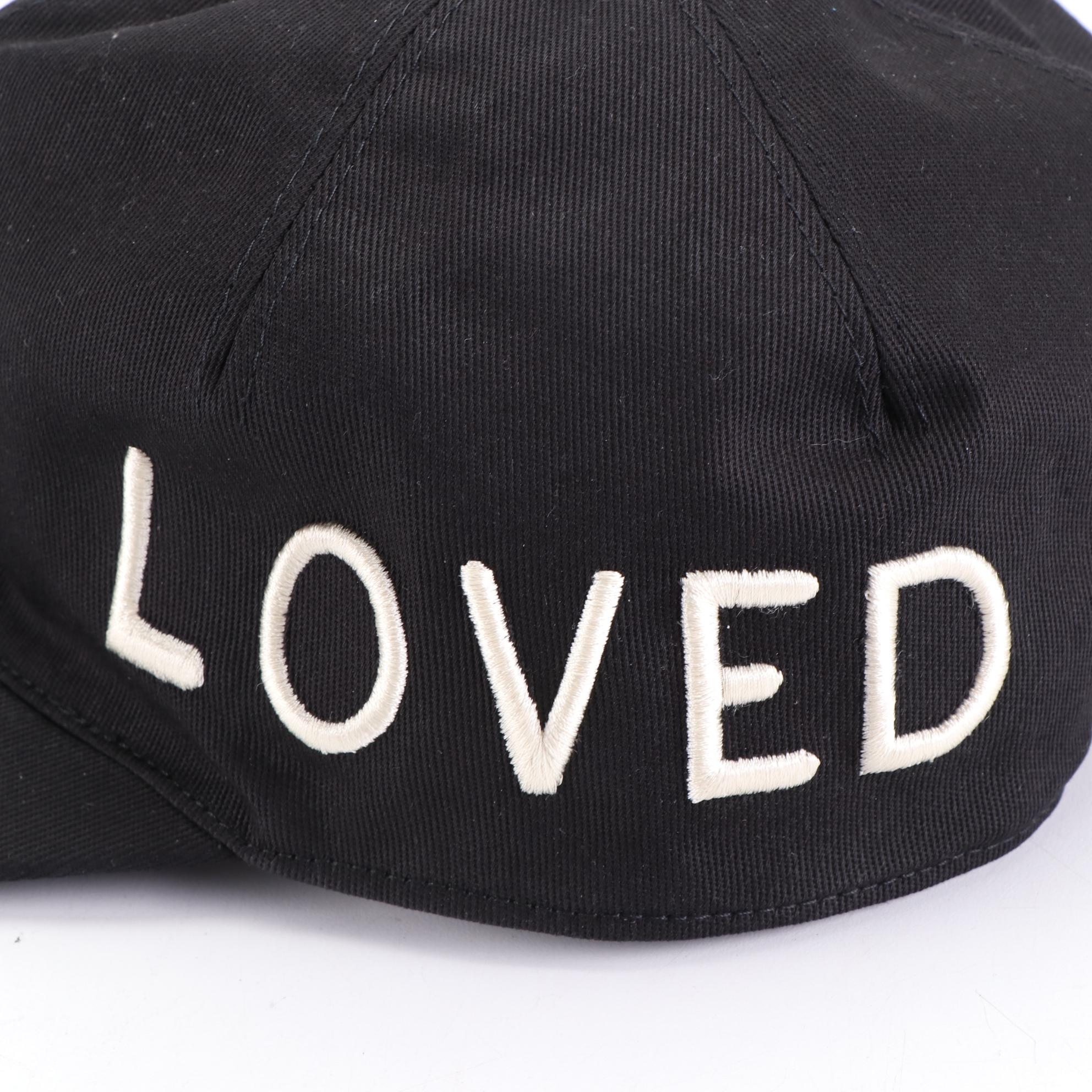 Gucci Loved Embroidered Baseball Cap in Black Canvas