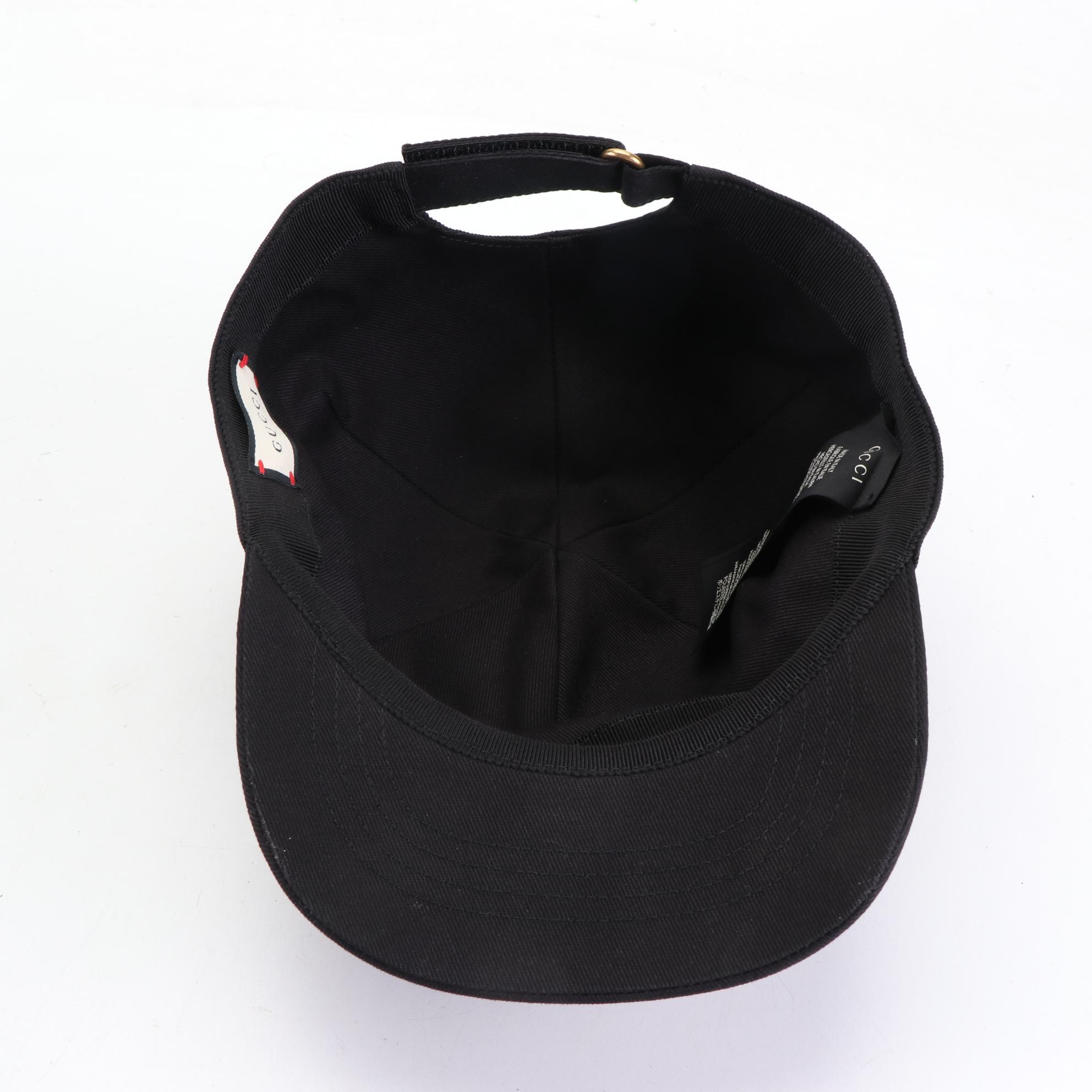 Gucci Loved Embroidered Baseball Cap in Black Canvas
