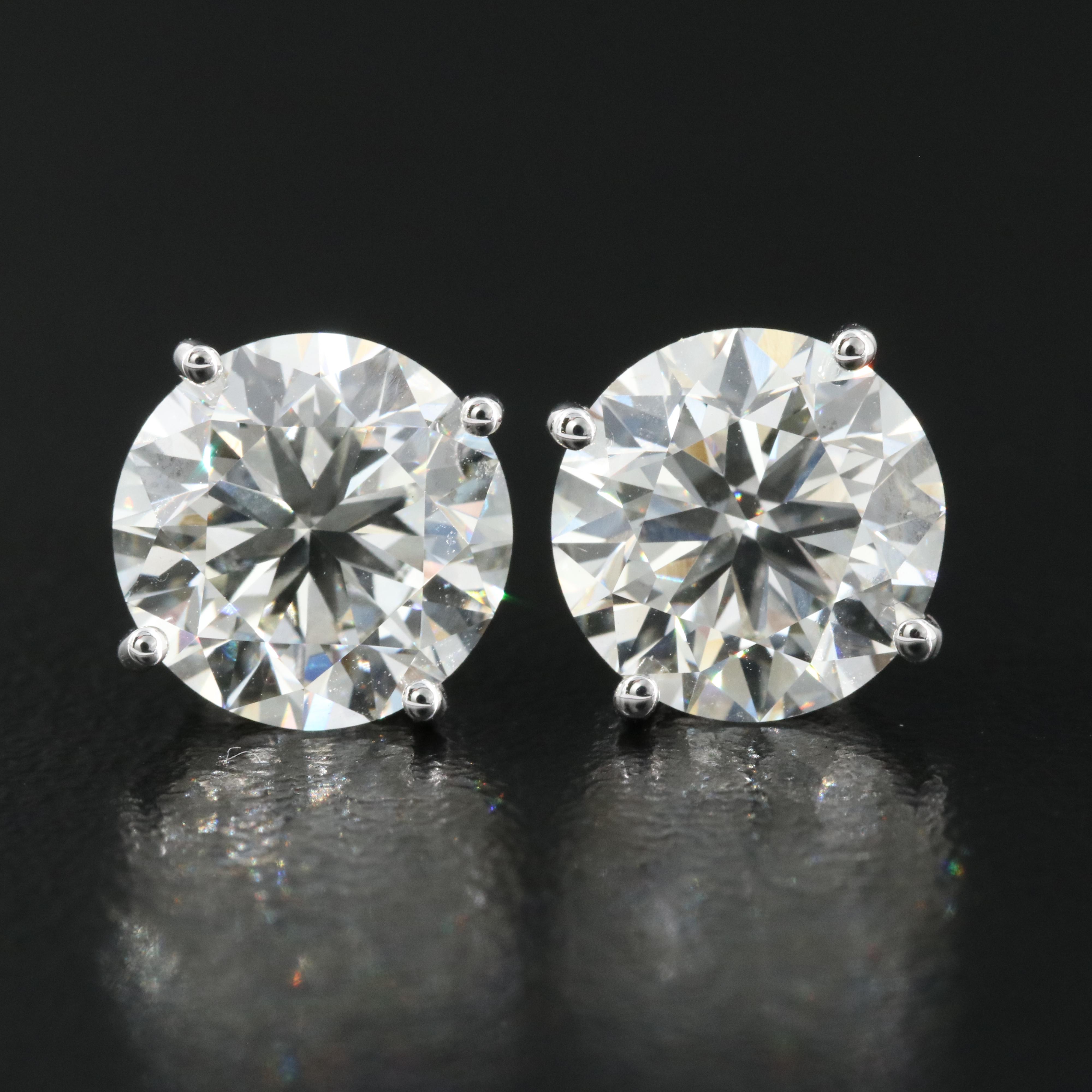 Platinum 5.28 CTW Lab Grown Diamond Stud Earrings