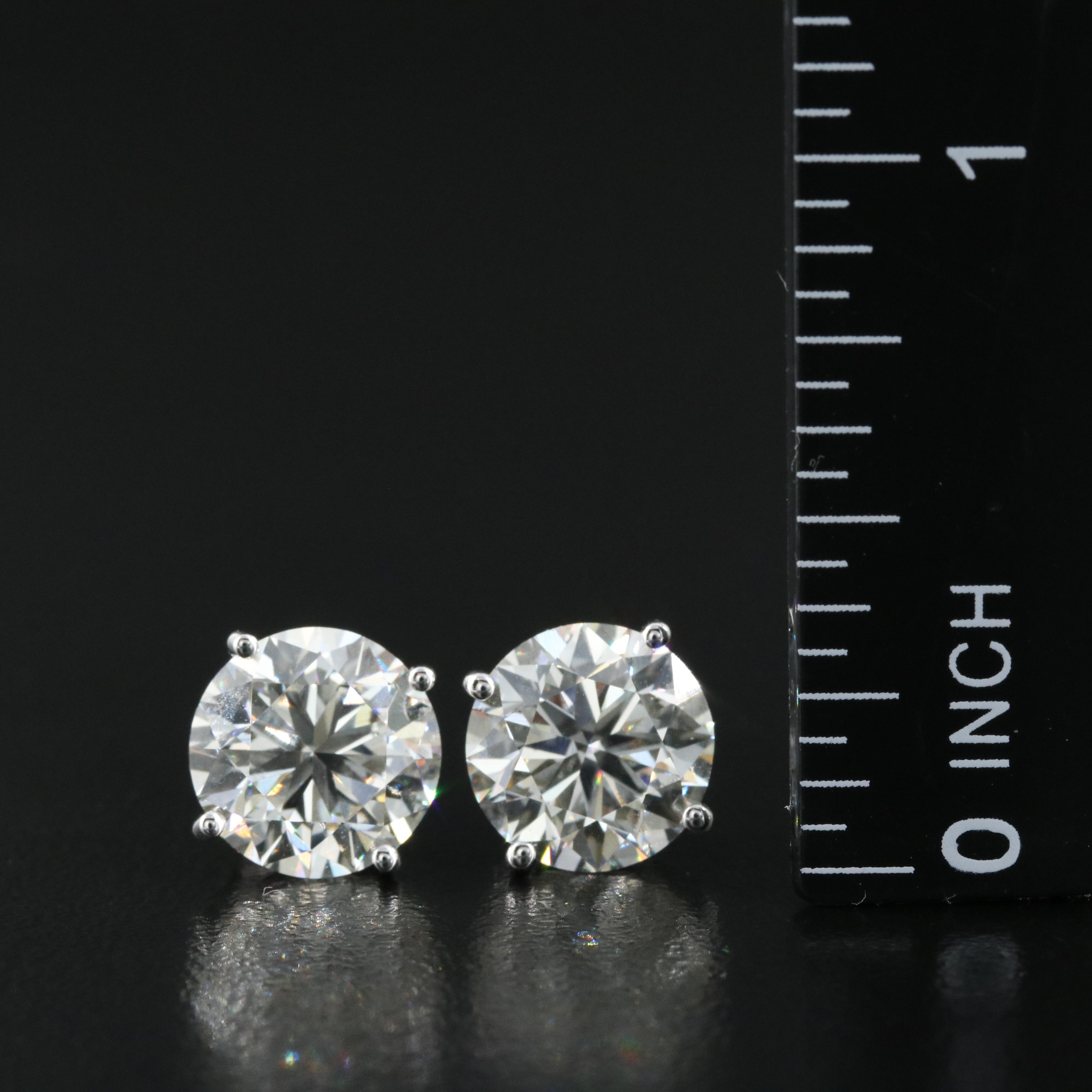 Platinum 5.28 CTW Lab Grown Diamond Stud Earrings