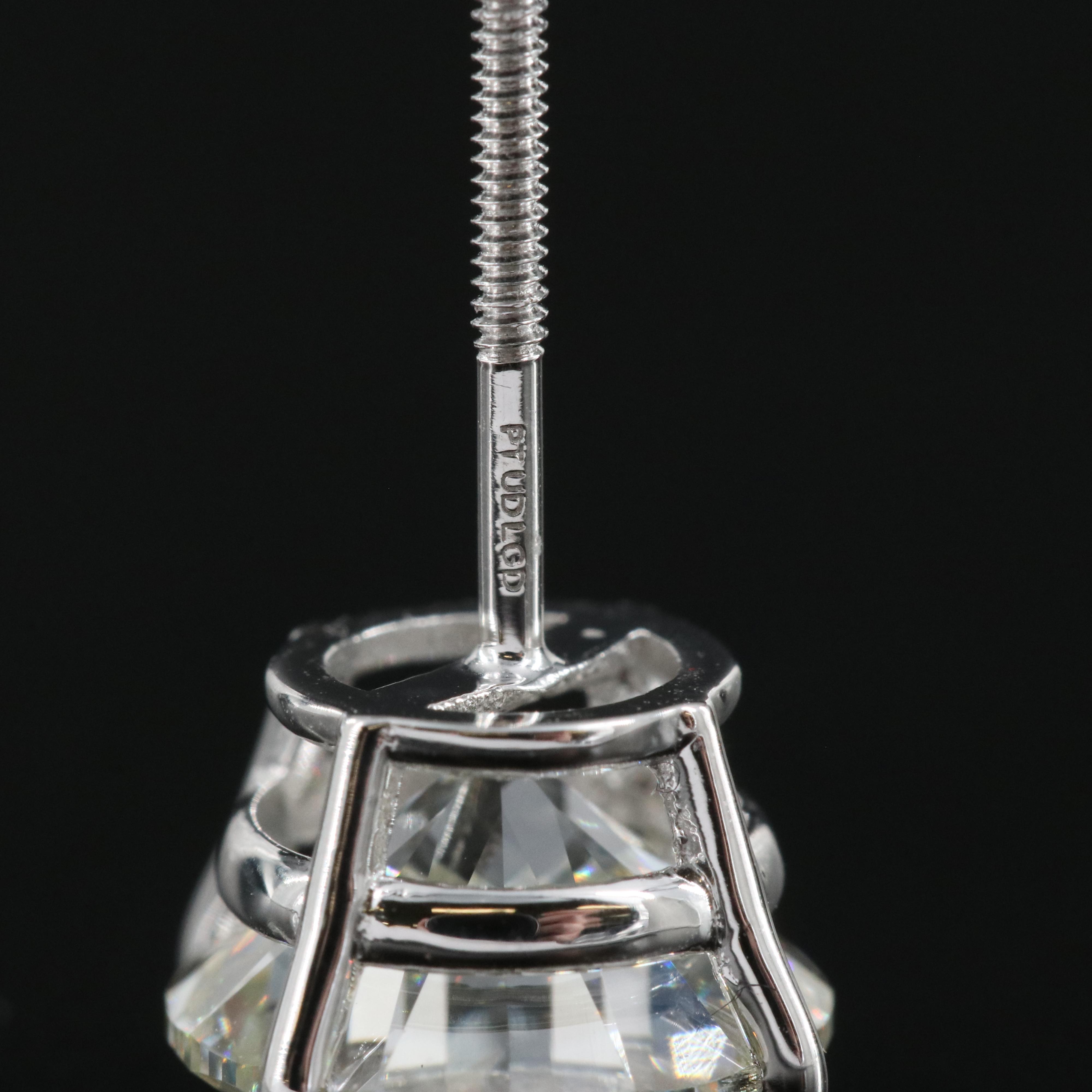 Platinum 5.28 CTW Lab Grown Diamond Stud Earrings