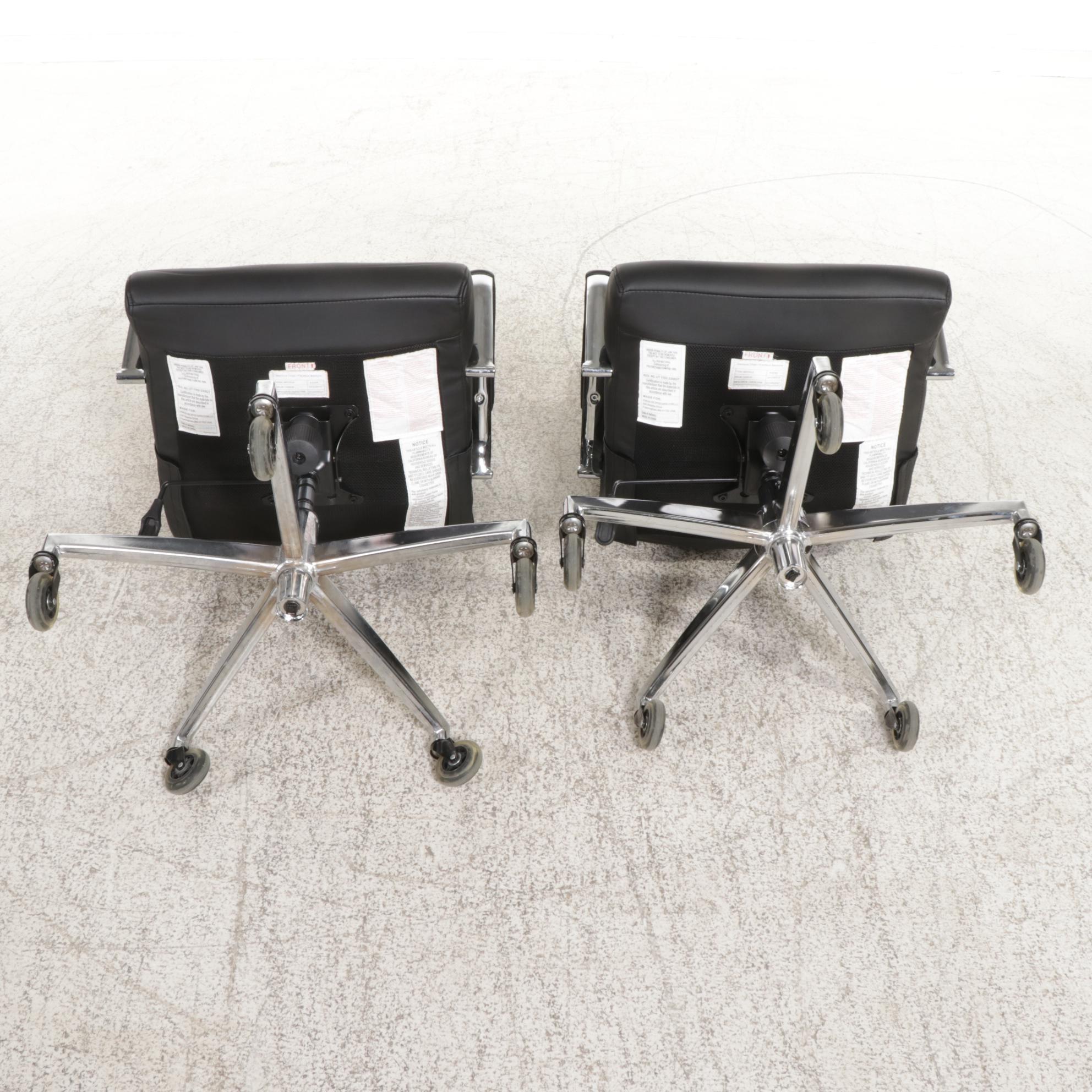 Bestar "Ridgeley" Wood-Grained U-Shaped Desk with Hutch and Two Chairs