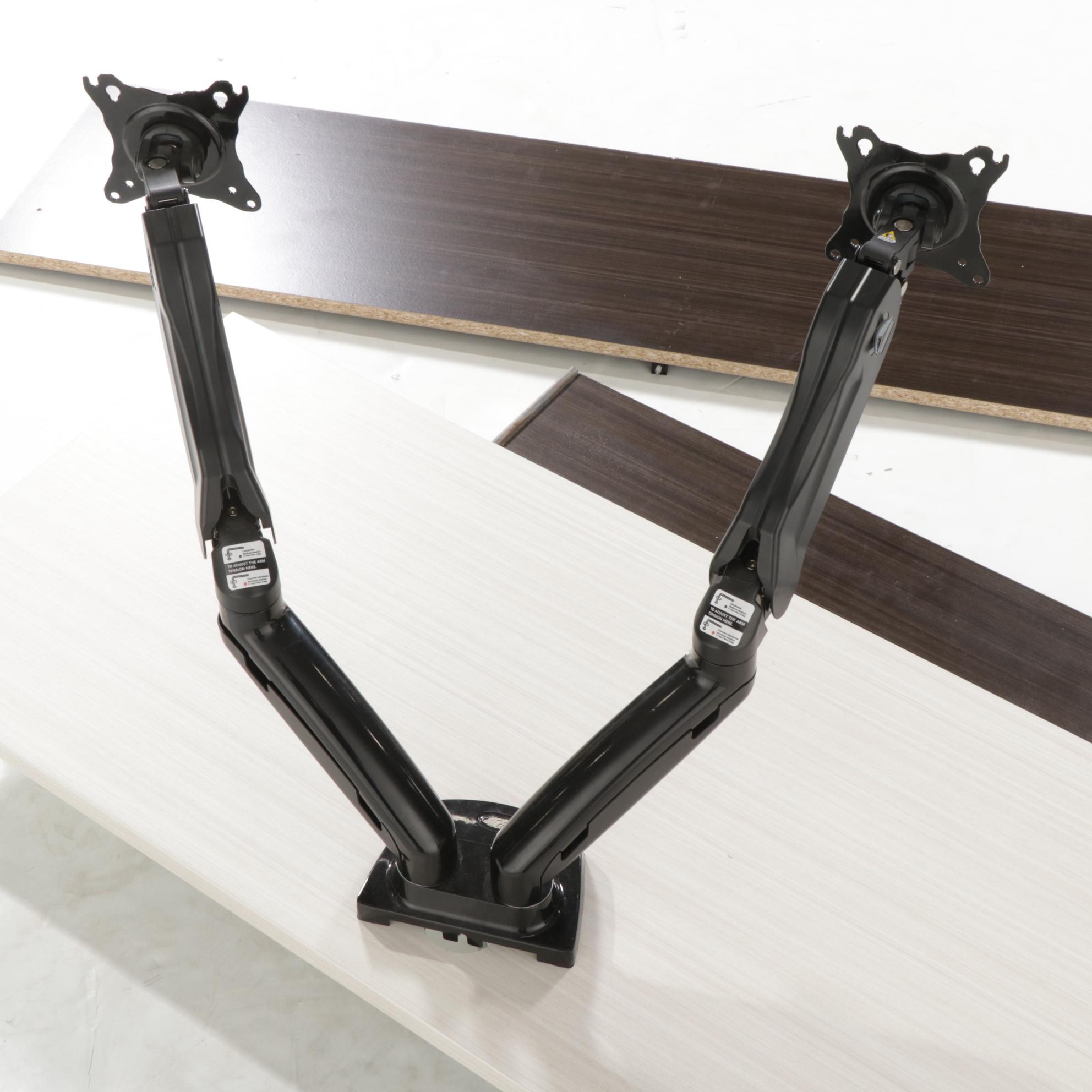 Bestar "Ridgeley" Wood-Grained U-Shaped Desk with Hutch and Two Chairs