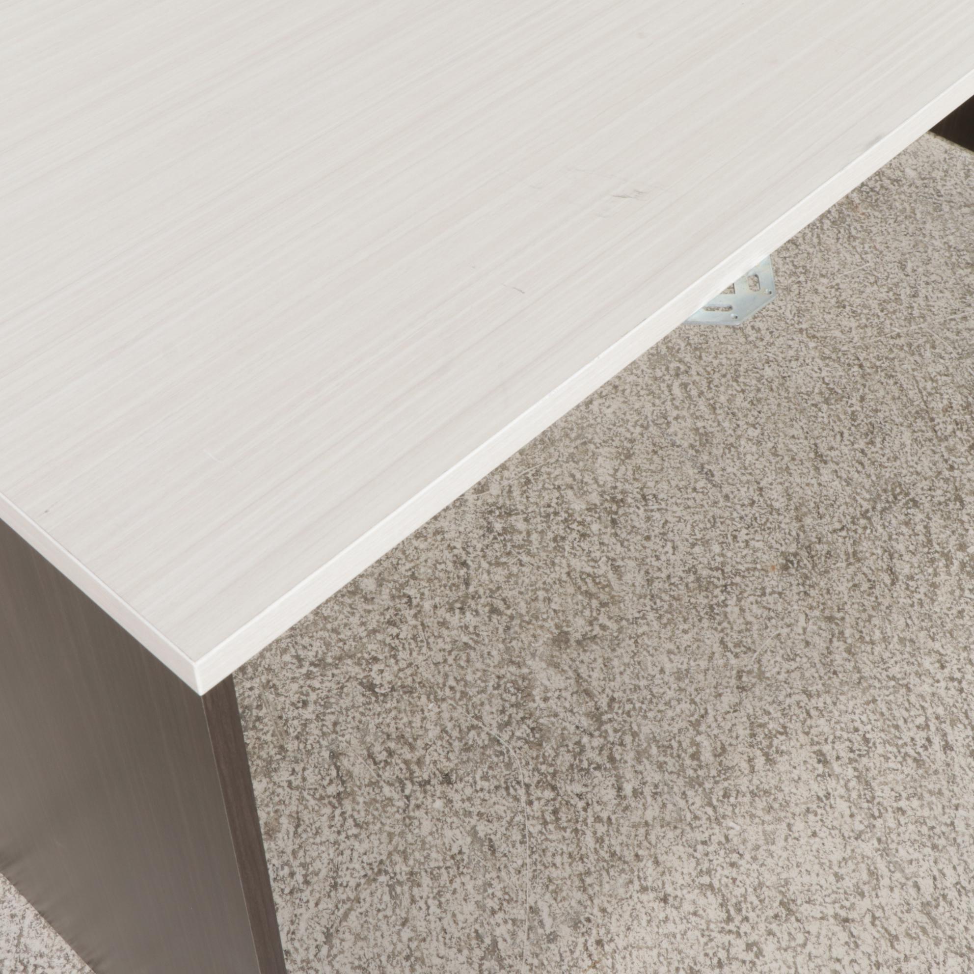 Bestar "Ridgeley" Wood-Grained U-Shaped Desk with Hutch and Two Chairs