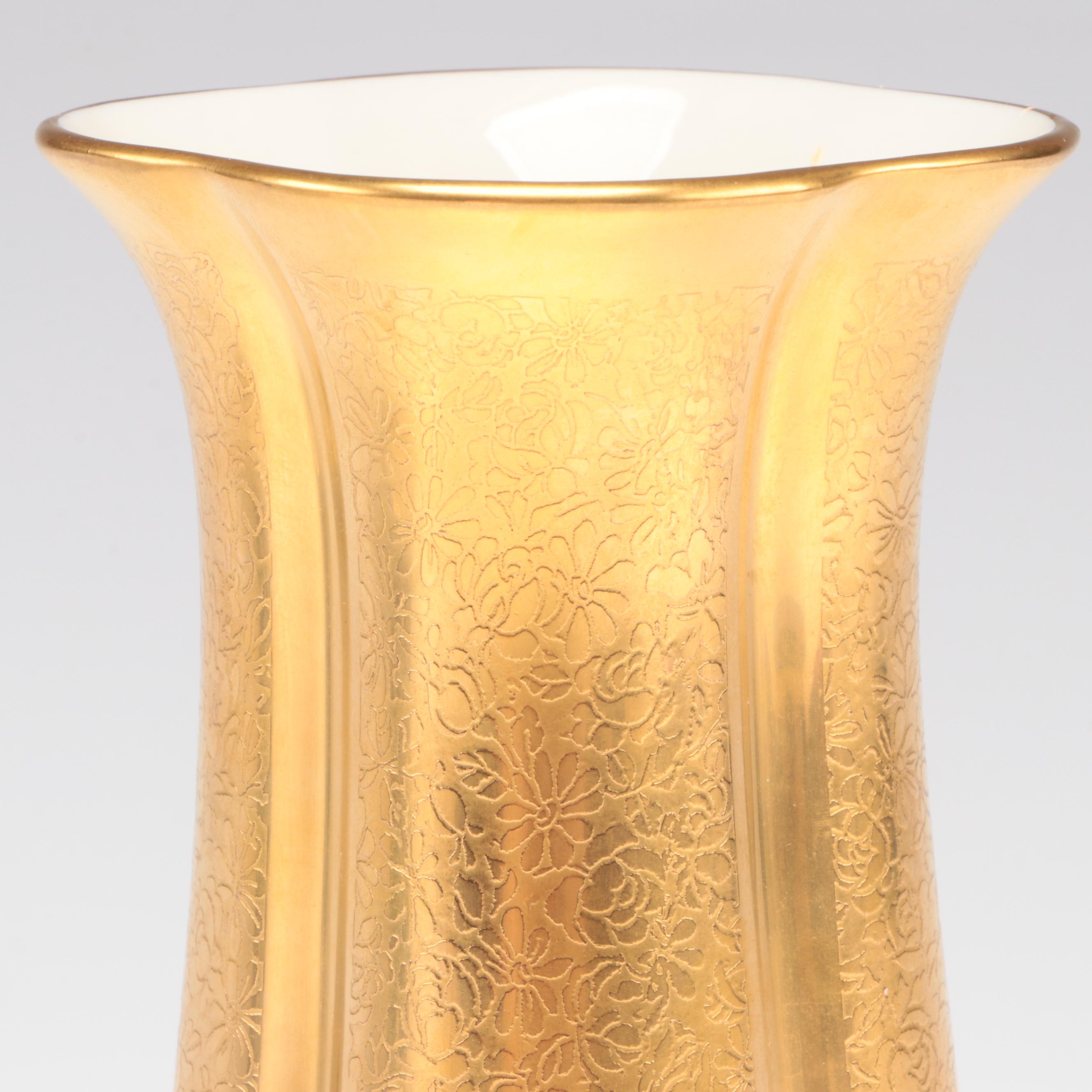 La Belle American Flow Blue Bowl and Other Butter Pats with Pickard Vase