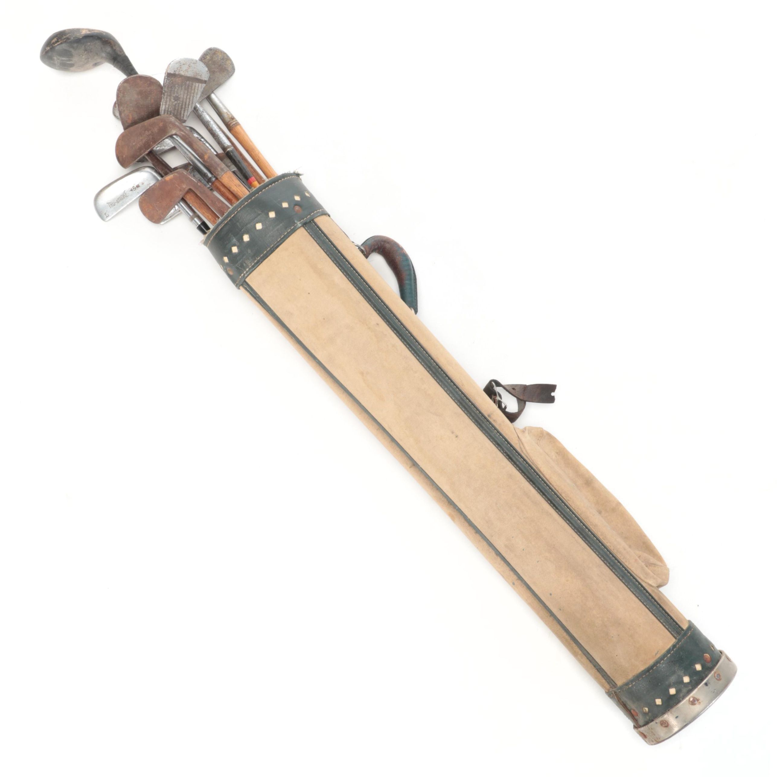 Cupples, Tru-Stroke and More Putters, Other Golf Clubs in Golf Bag, 20th Century