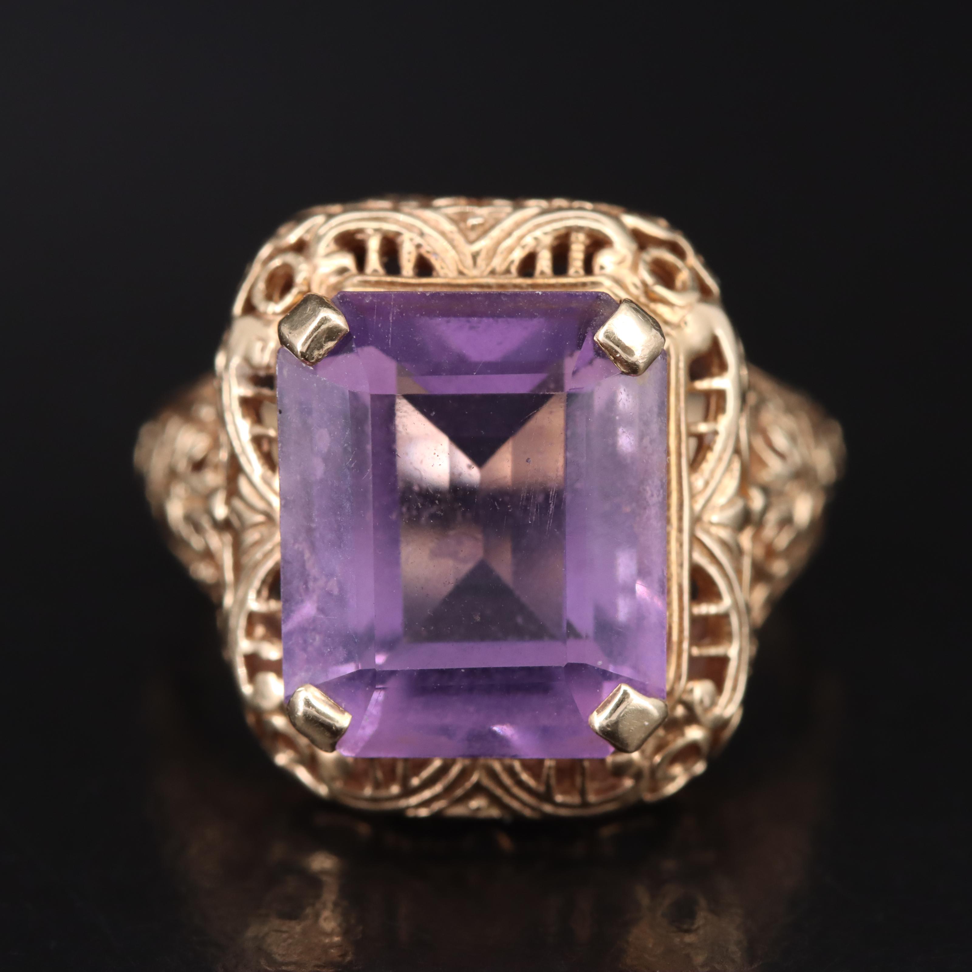 Plainville Stock Co. 10K Amethyst Ring