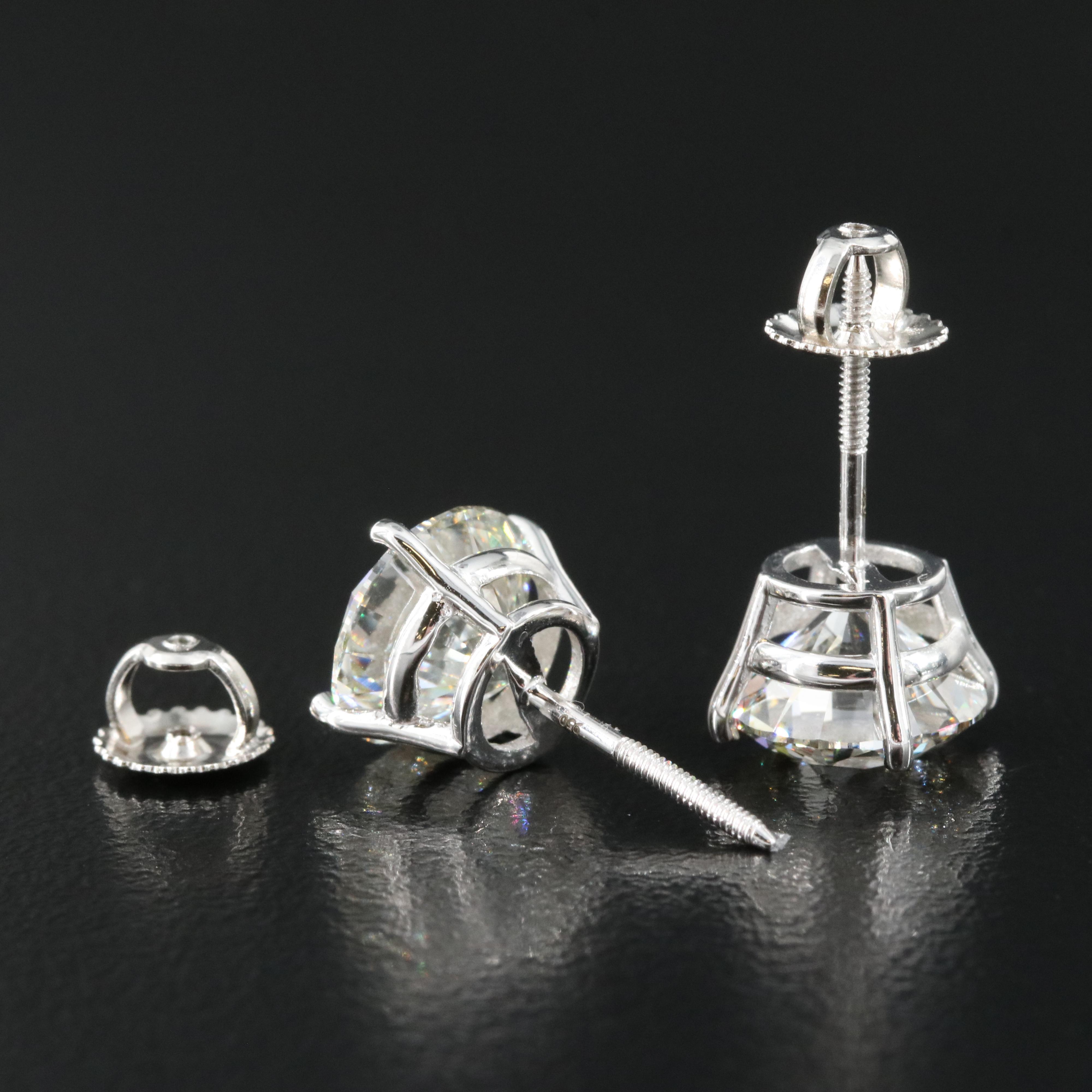 Platinum 5.42 CTW Lab Grown Diamond Stud Earrings