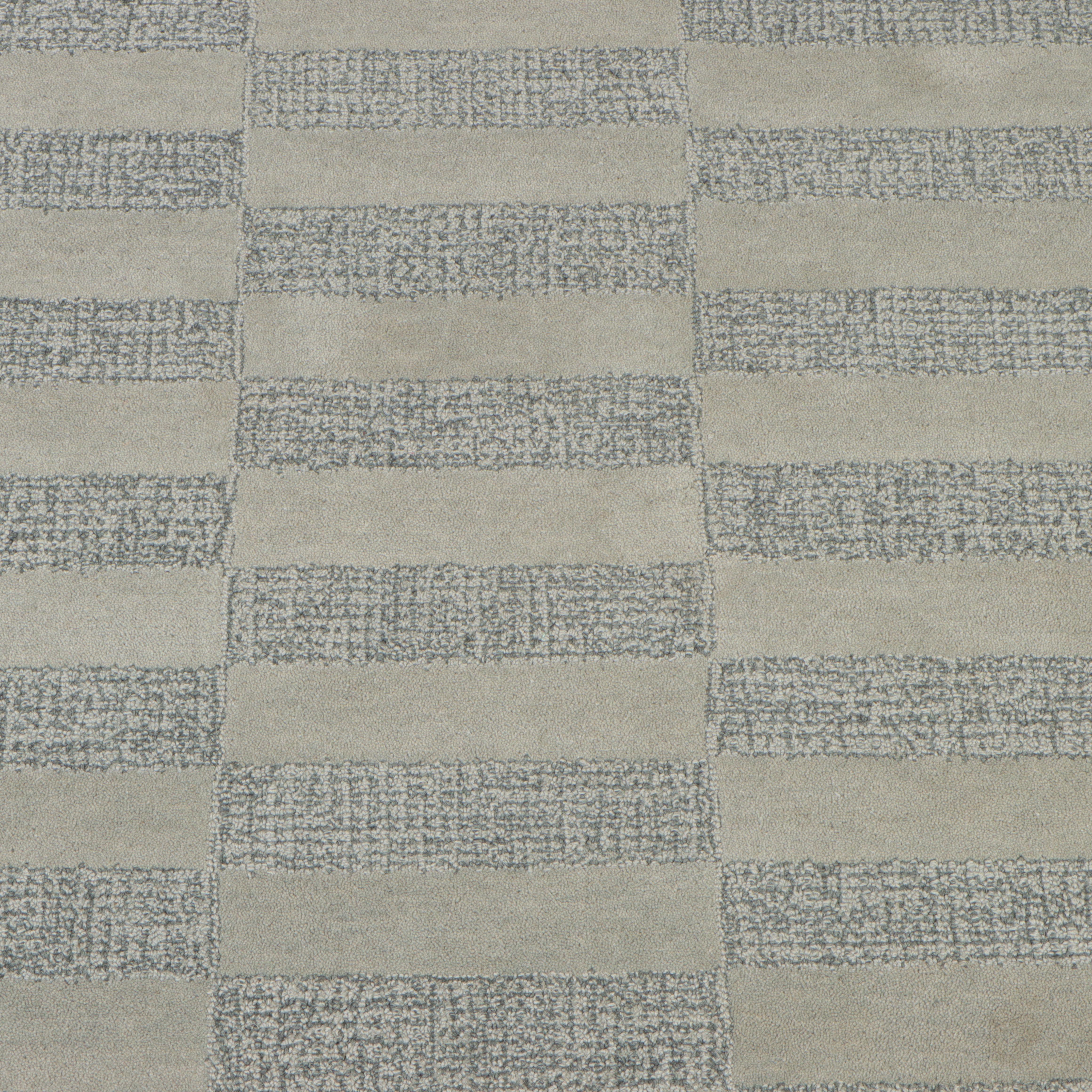 5'1 x 7'9 Hand-Tufted Mixed Technique Area Brickwork Rug