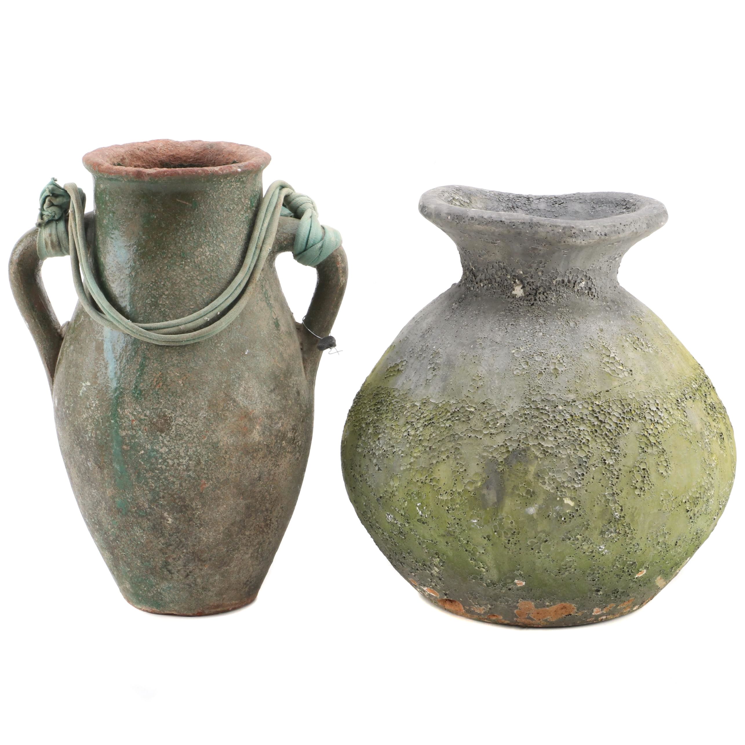Earthenware Amphora Jug and Vase