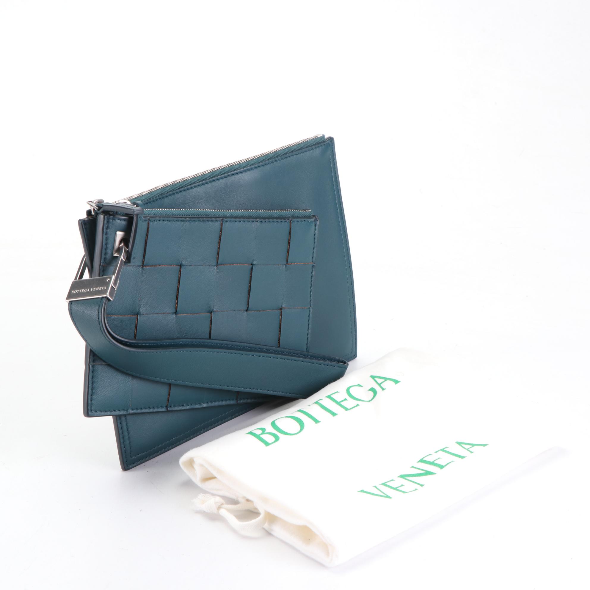 Bottega Veneta Double Cassette Maxi Intrecciato Leather Wristlet