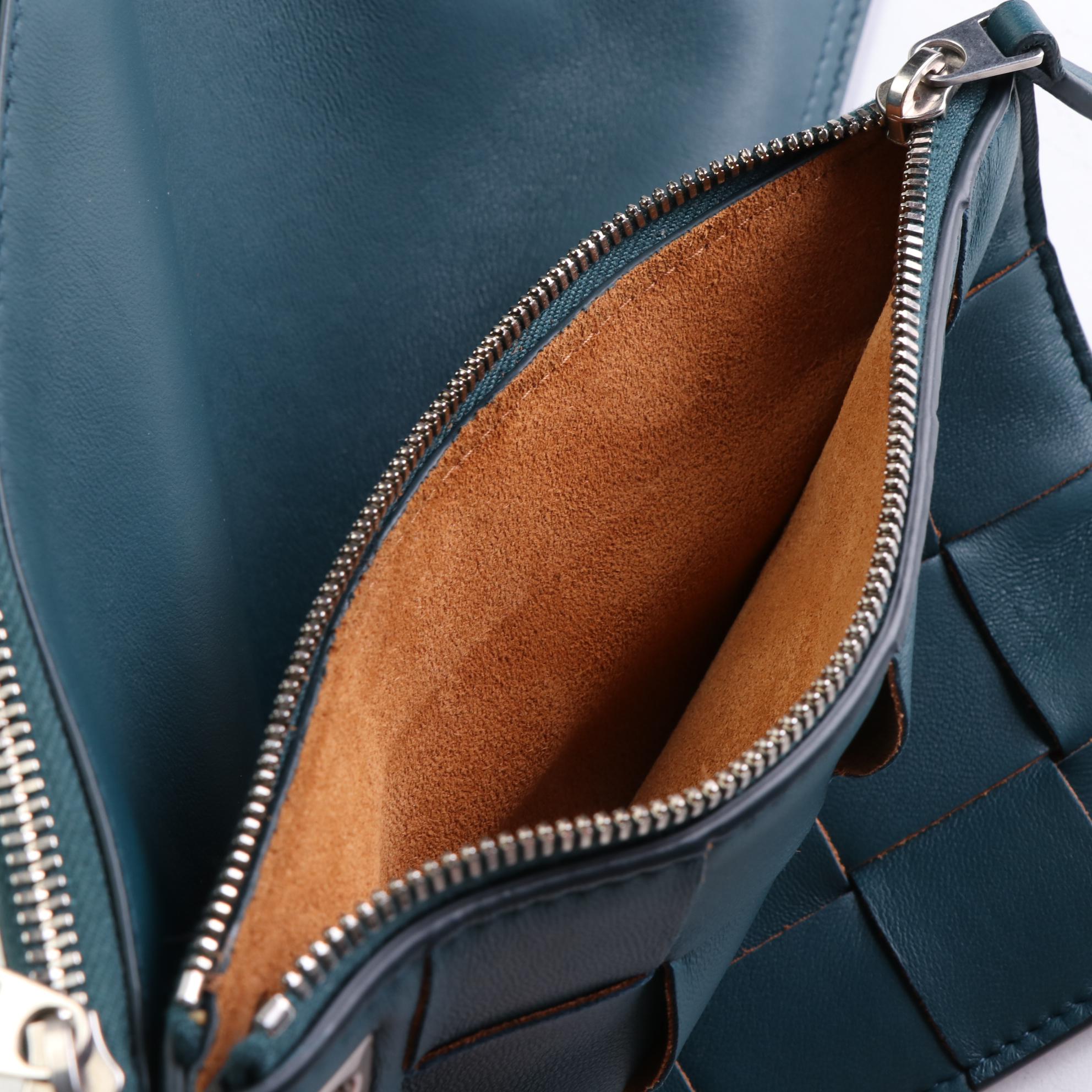 Bottega Veneta Double Cassette Maxi Intrecciato Leather Wristlet