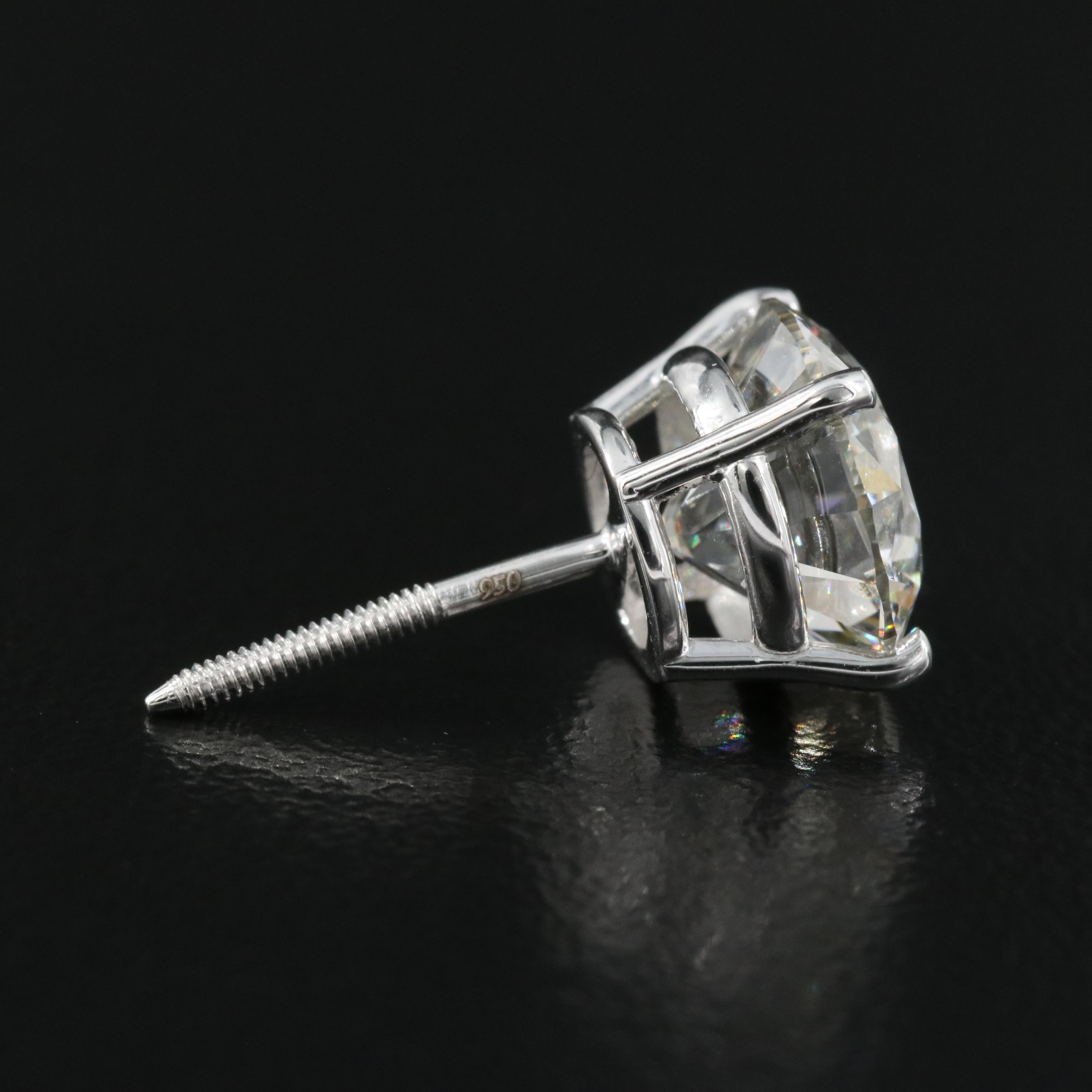 Platinum 5.27 CTW Lab Grown Diamond Stud Earrings