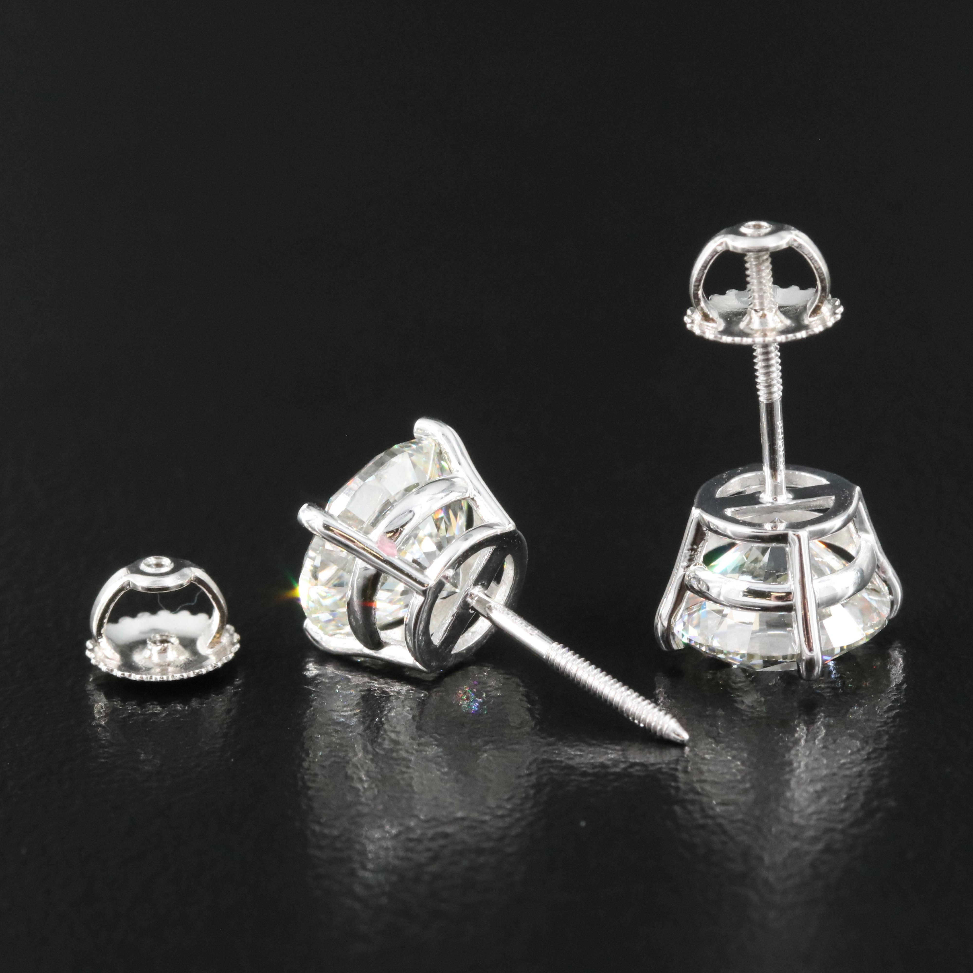 Platinum 5.27 CTW Lab Grown Diamond Stud Earrings