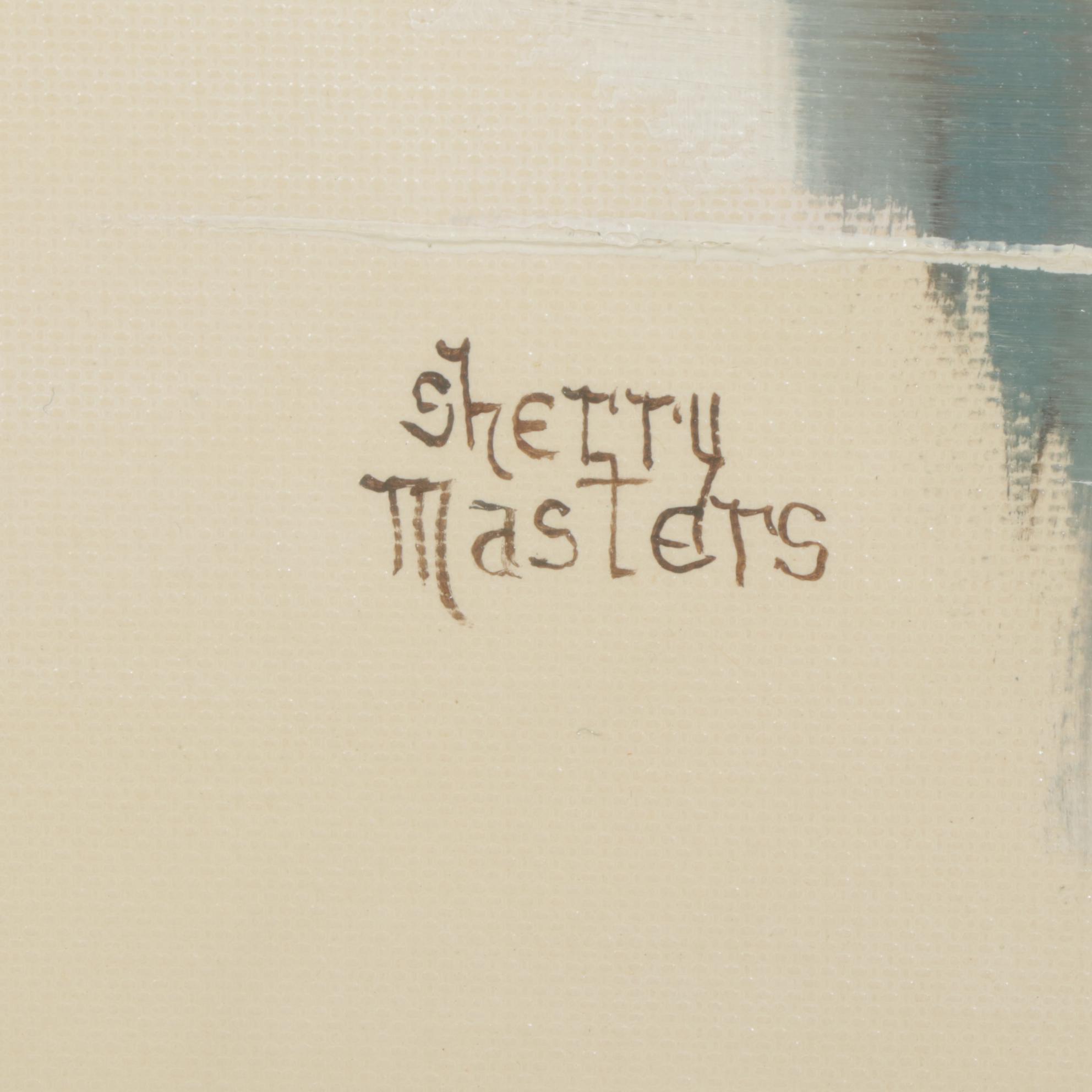 Sherry Masters Oil Painting of Bucolic Pond, Late 20th Century