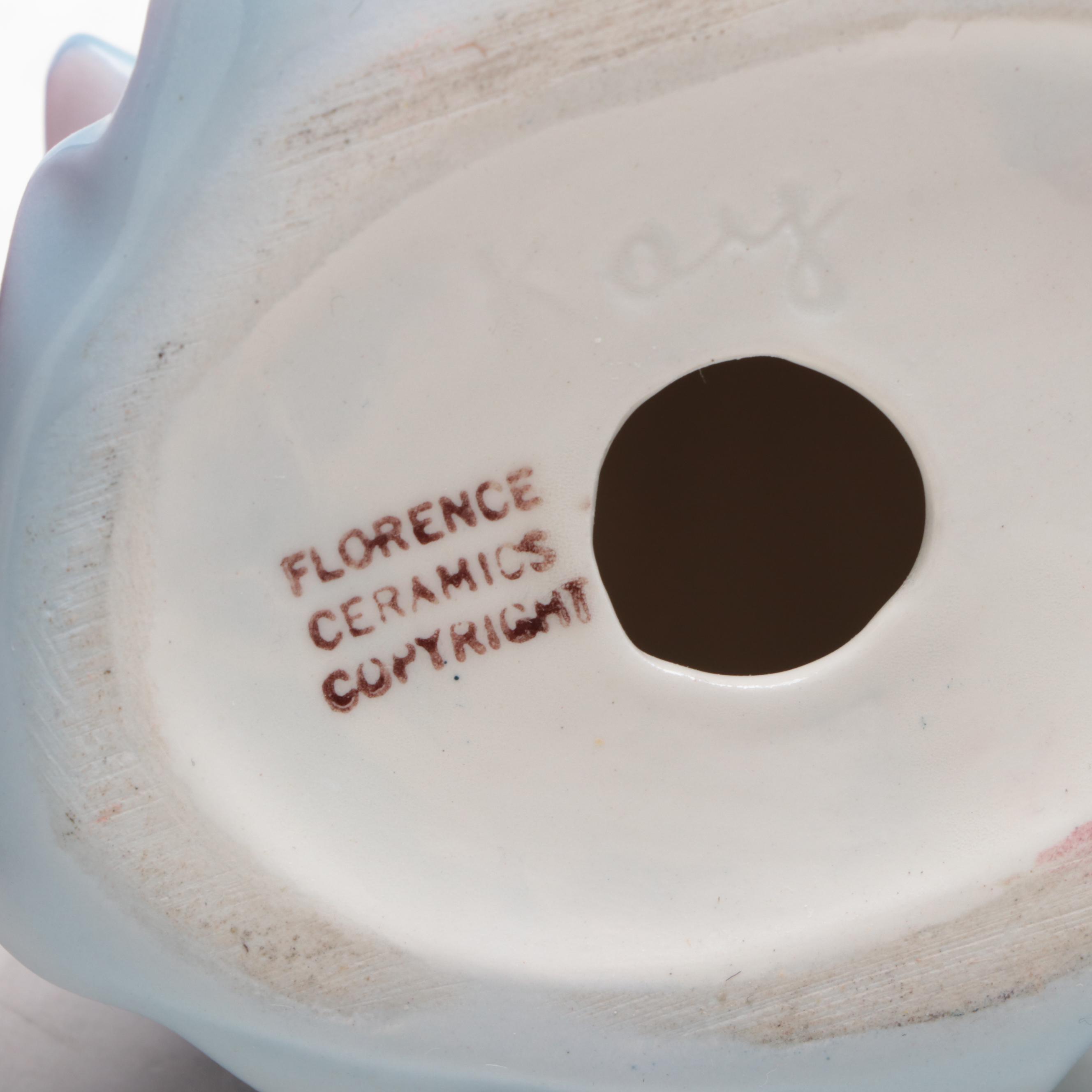 Erphila Elephant with Florence Ceramics Figurines, Mid-20th Century