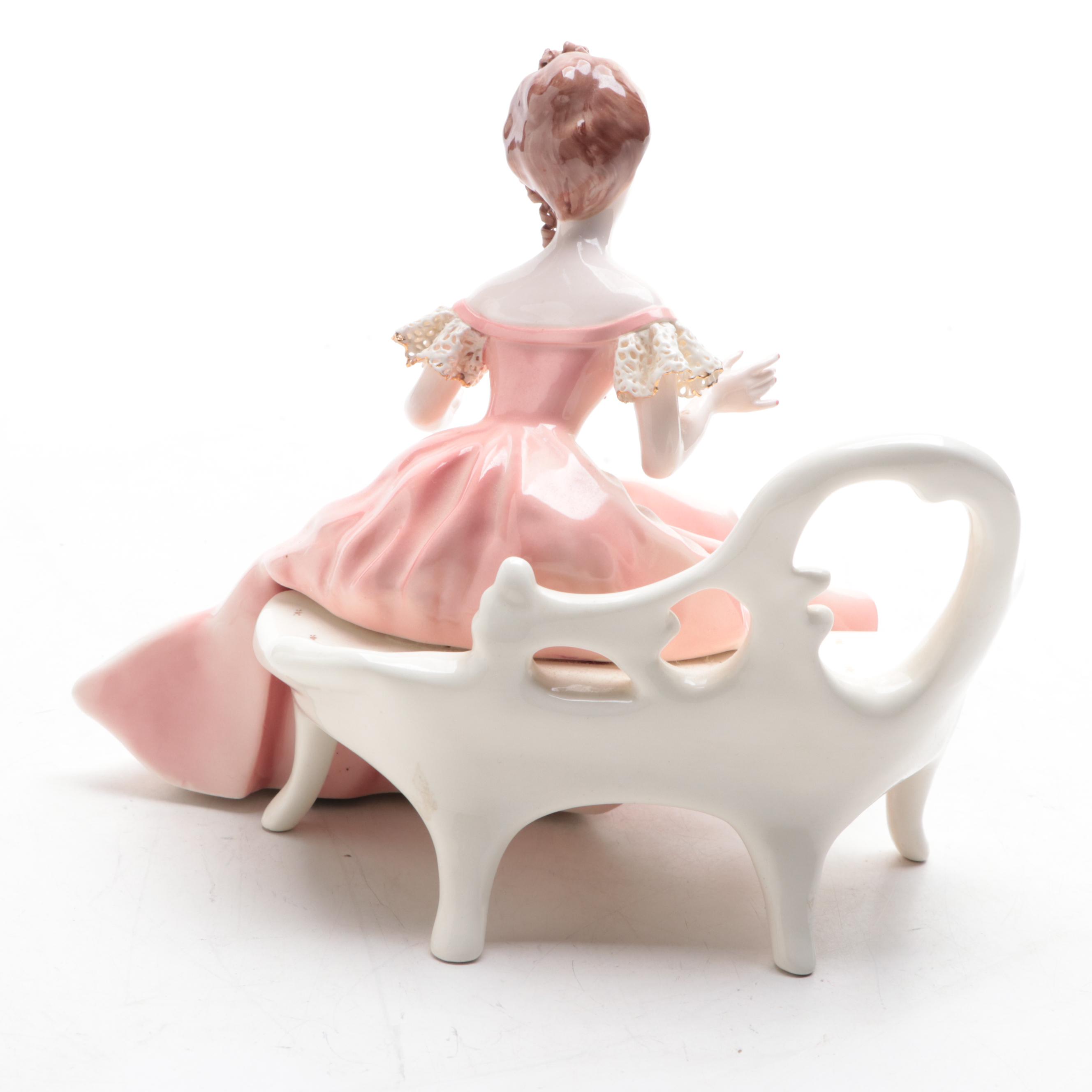 Erphila Elephant with Florence Ceramics Figurines, Mid-20th Century