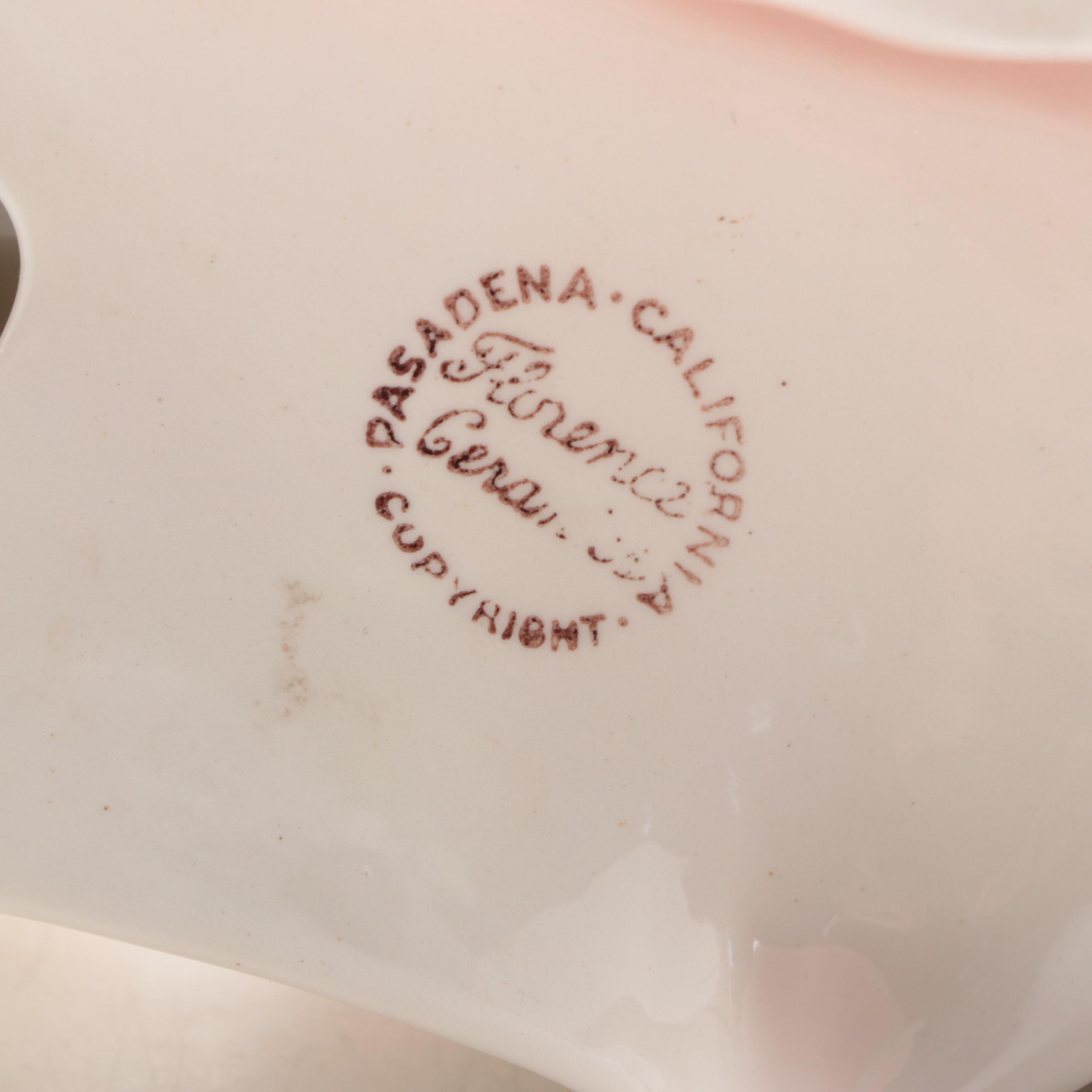 Erphila Elephant with Florence Ceramics Figurines, Mid-20th Century