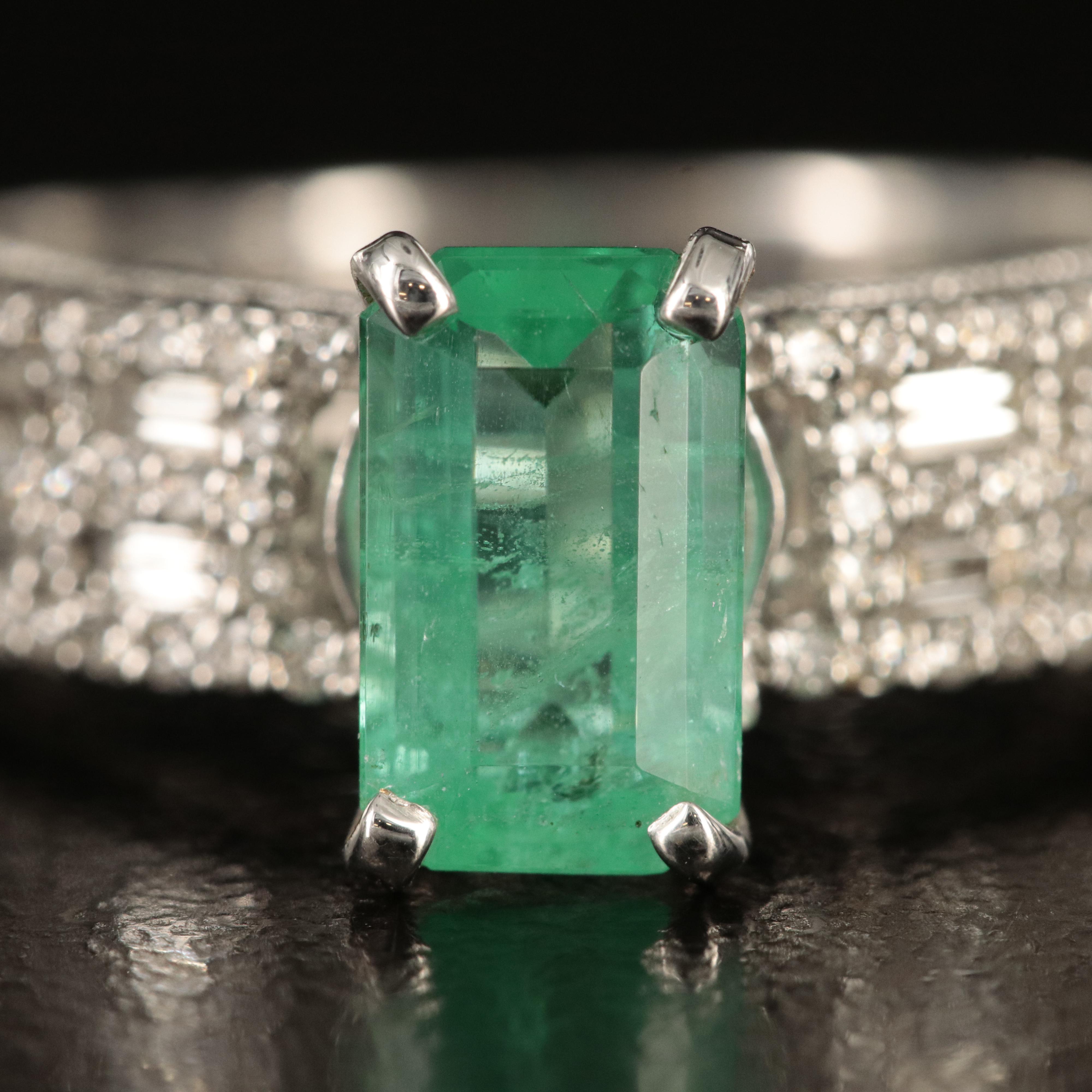 14K 1.14 CT Emerald and Diamond Ring